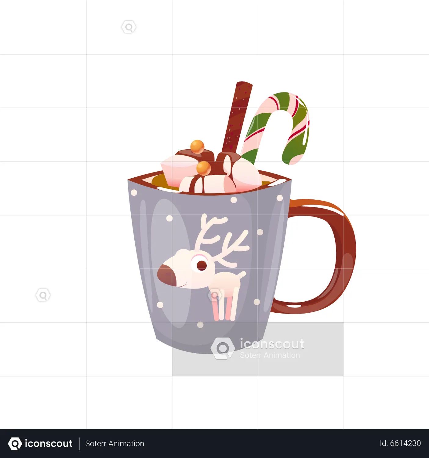 Hot Marshmallow Drink Animated Illustration download in JSON, LOTTIE or