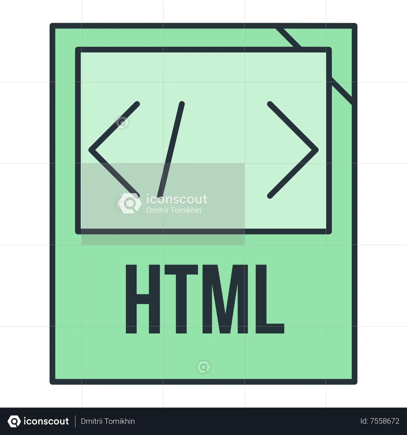 HTML File Animated Icon download in JSON, LOTTIE or MP4 format