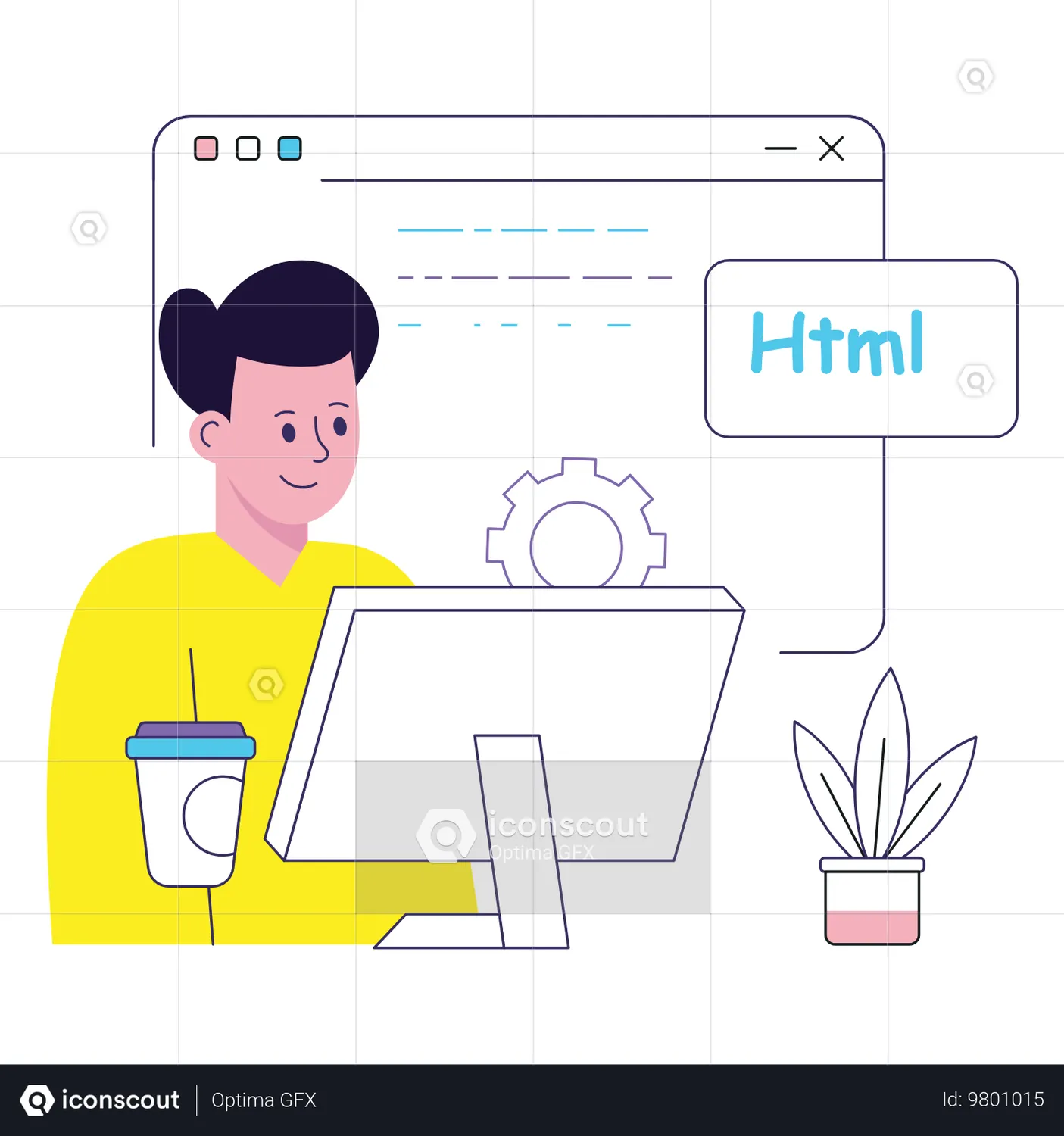 Html Programming Animation - Free Download Seo & Web Animations | IconScout