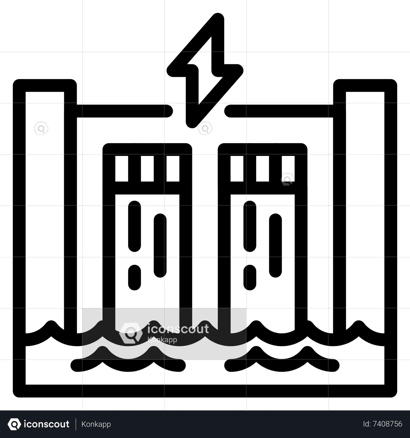 Hydraulic Dam Animated Icon download in JSON, LOTTIE or MP4 format