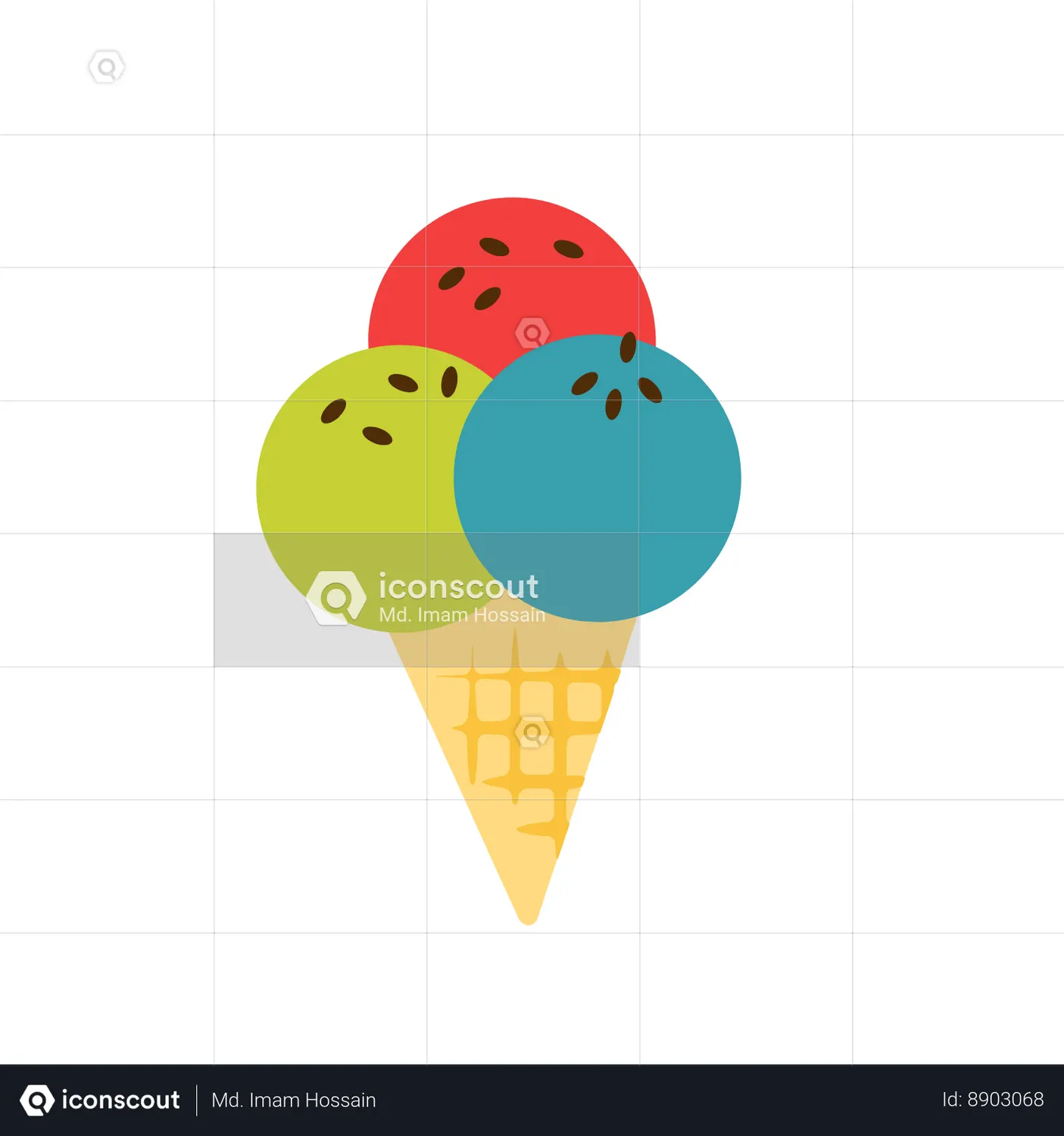 Ice Cream Animated Icon download in JSON, LOTTIE or MP4 format