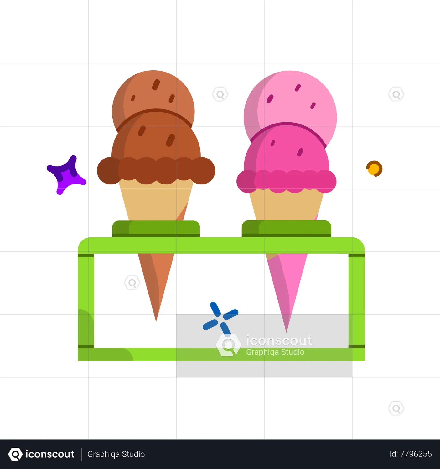 Ice Cream Animated Icon download in JSON, LOTTIE or MP4 format
