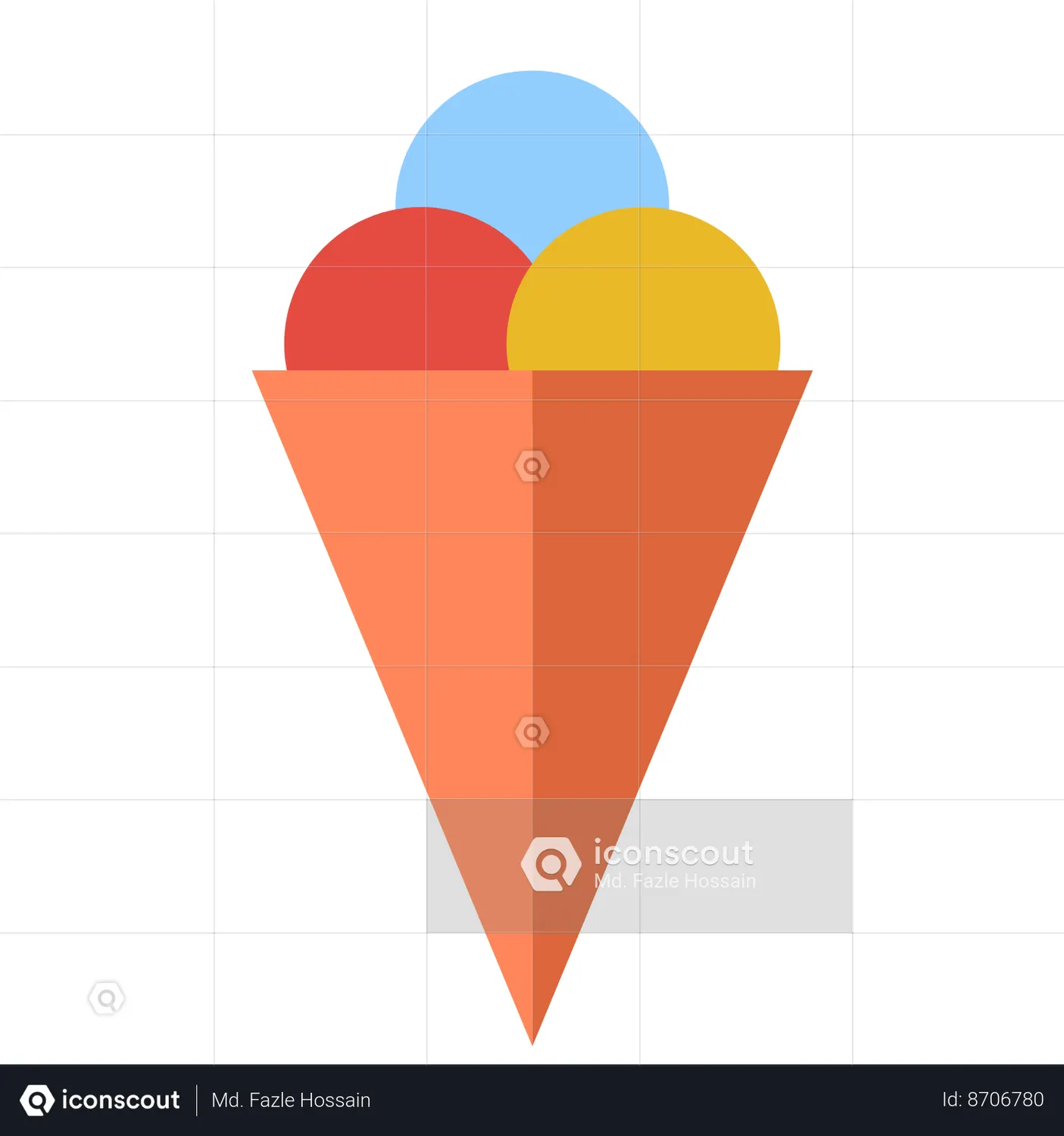 Ice Cream Cone Animated Icon download in JSON, LOTTIE or MP4 format