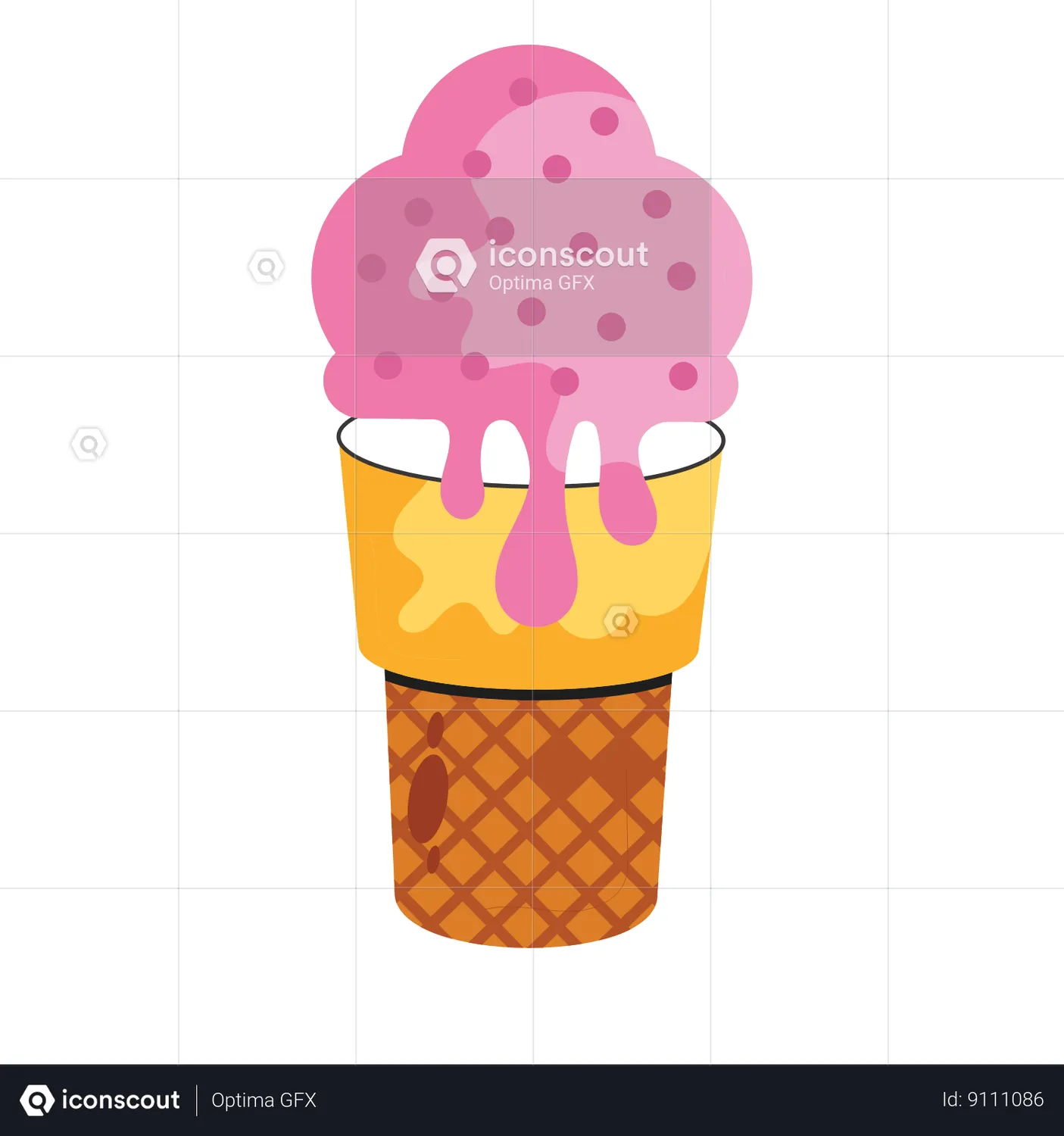 Ice Cream Cone Animated Icon download in JSON, LOTTIE or MP4 format