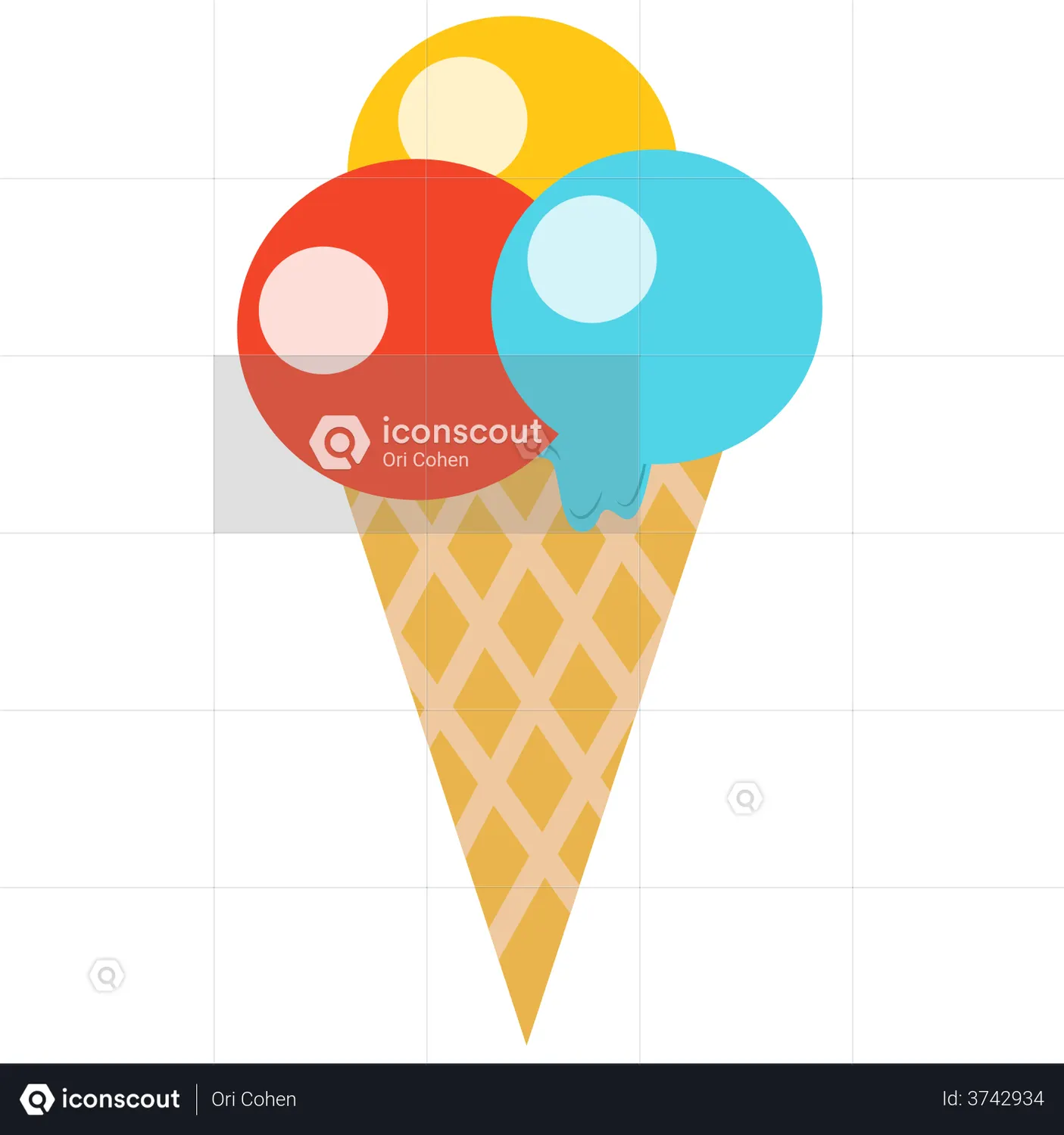 Ice Cream Cone Animated Icon download in JSON, LOTTIE or MP4 format