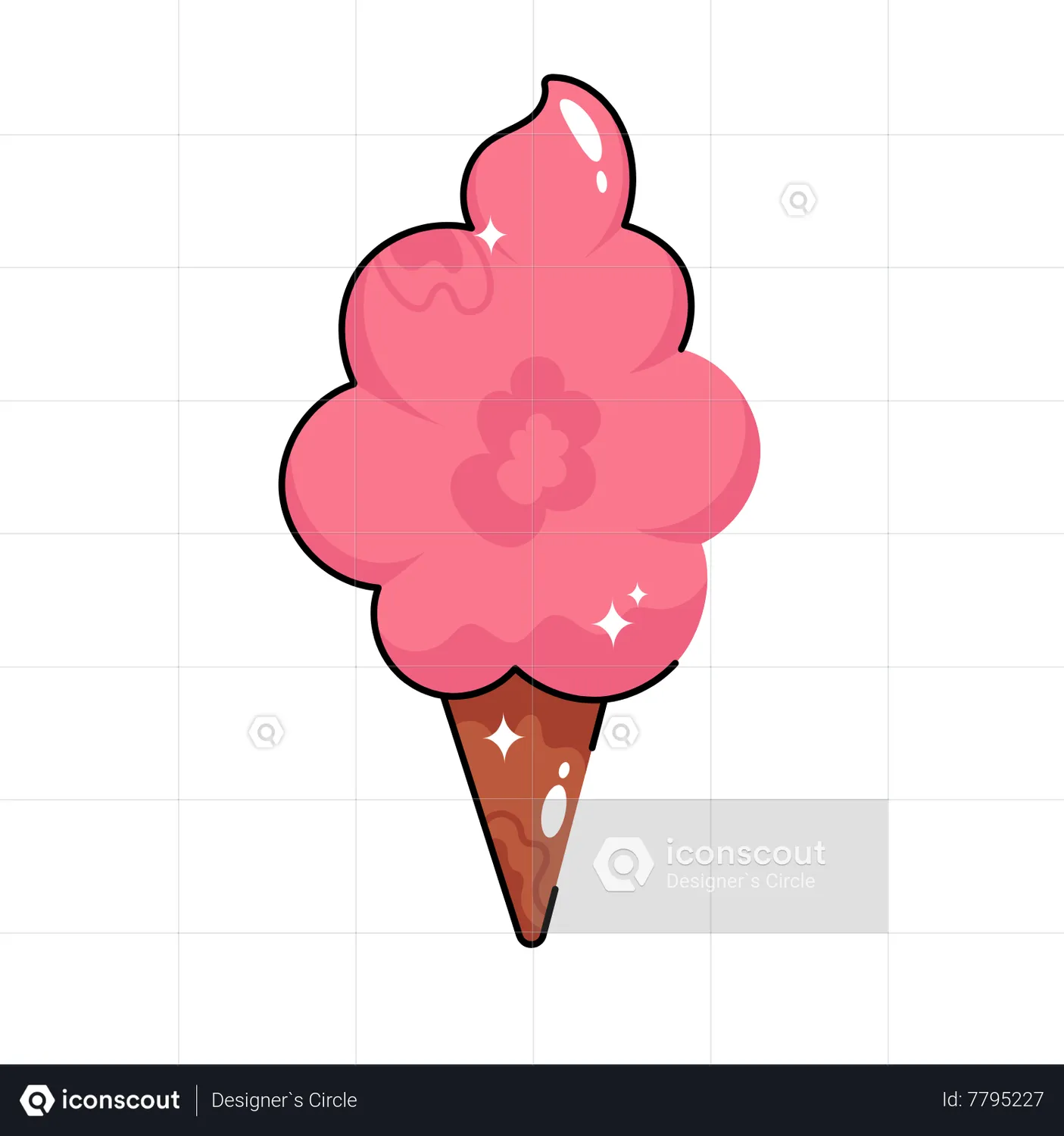 Ice Cream Cone Animated Icon download in JSON, LOTTIE or MP4 format