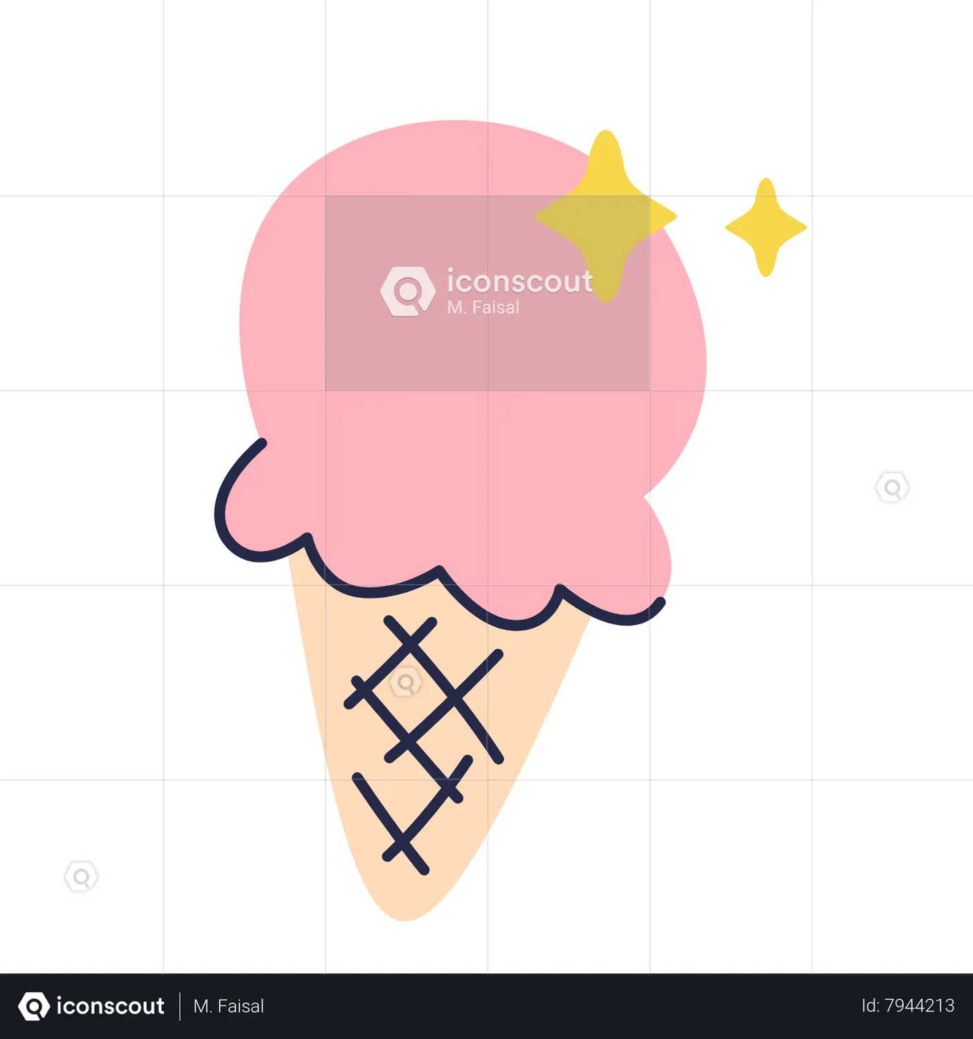 Ice Cream Cone Animated Icon download in JSON, LOTTIE or MP4 format