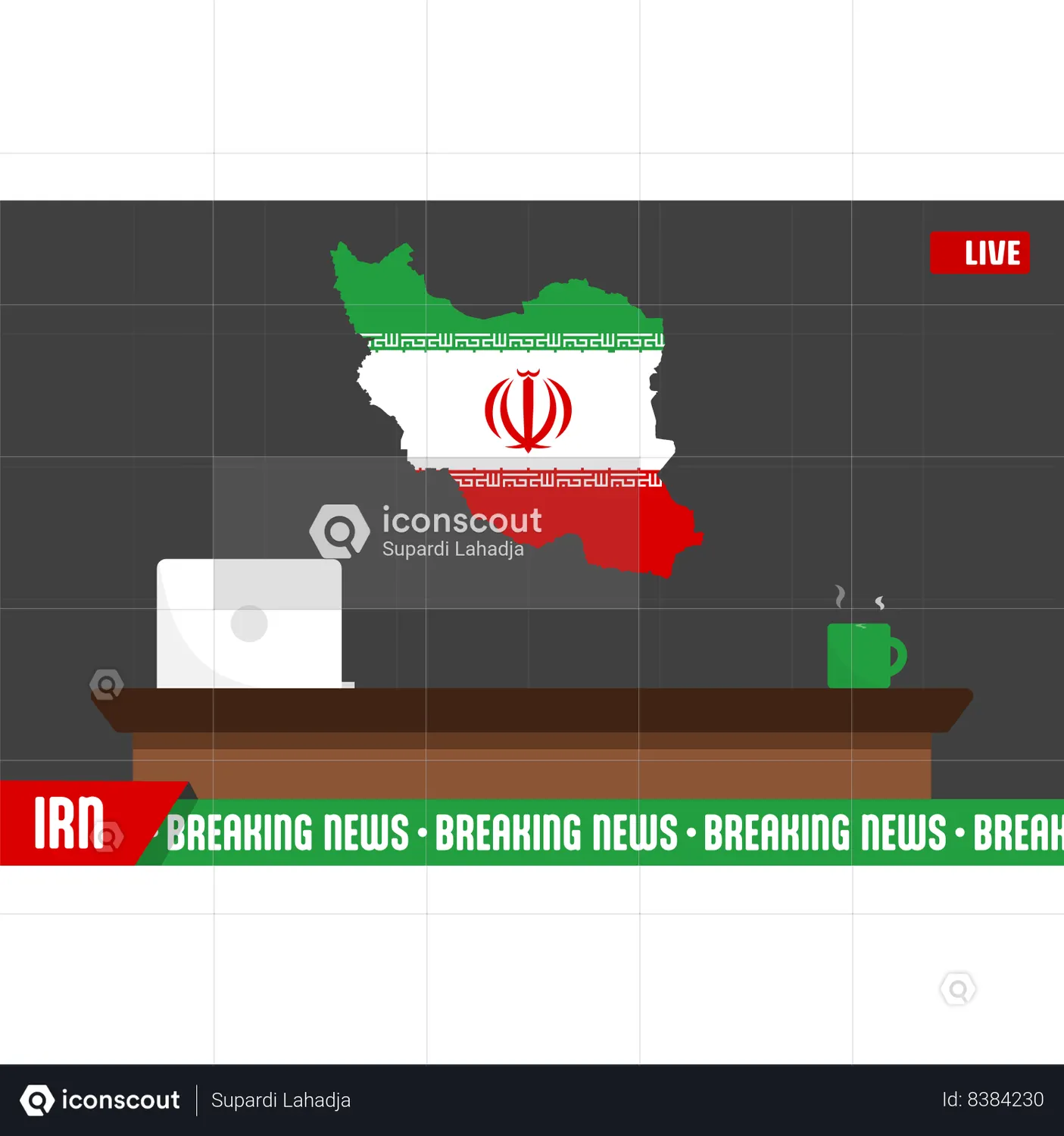 Iran breaking news Animated Icon download in JSON, LOTTIE or MP4 format