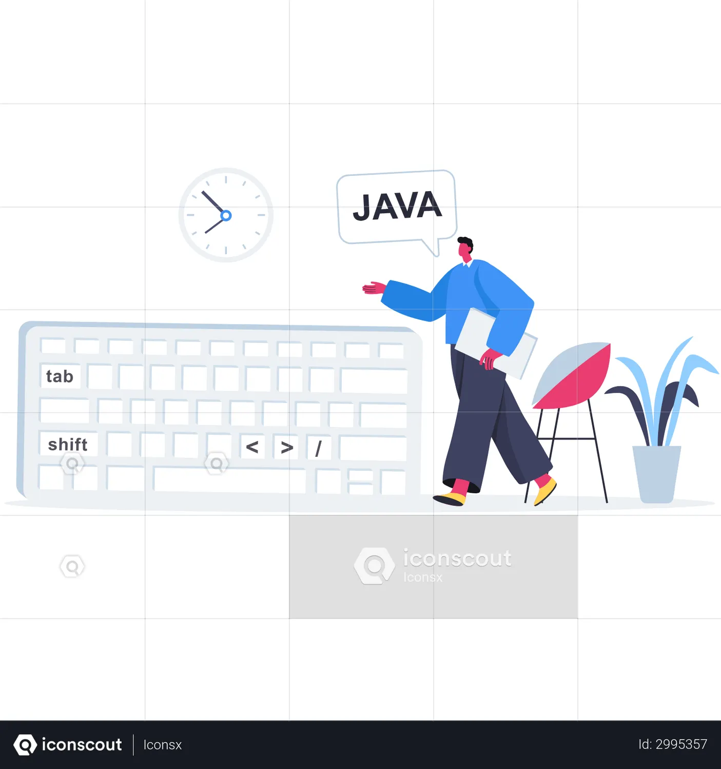 Java developer Animated Icon download in JSON, LOTTIE or MP4 format