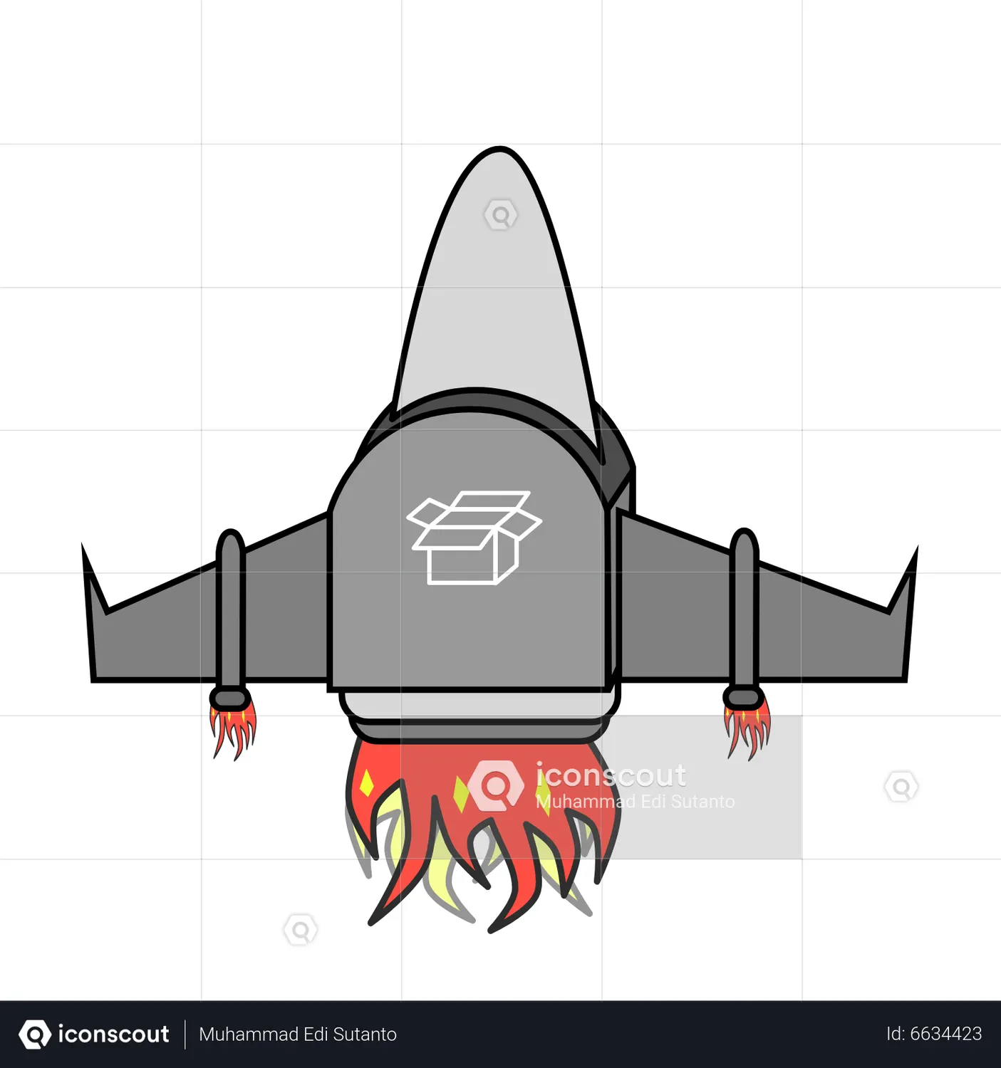 Jetpack rocket delivery Animated Icon download in JSON, LOTTIE or MP4