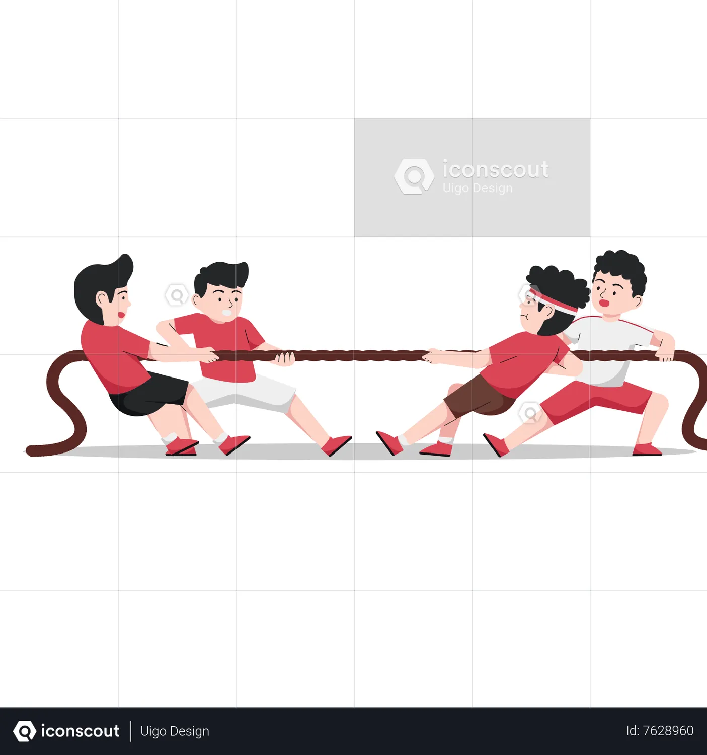 Kids Playing Tarik Tambang Animated Illustration download in JSON ...