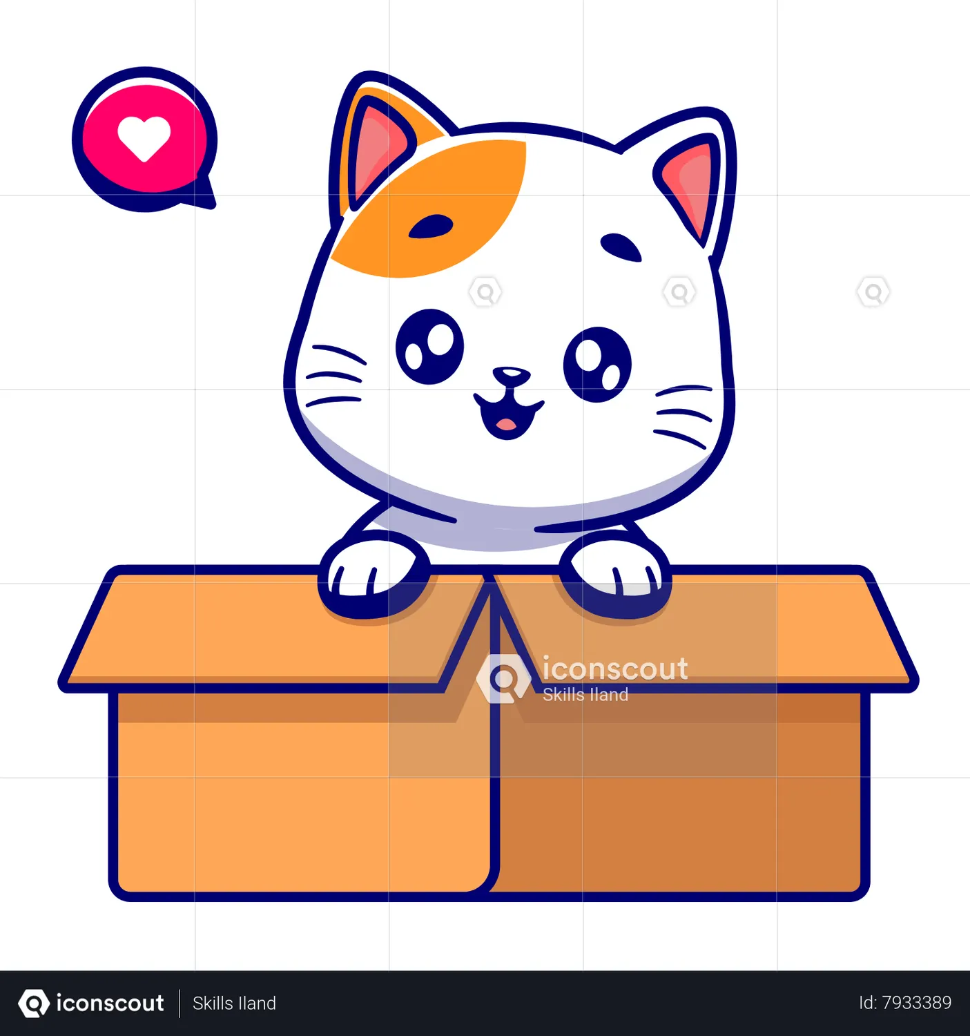 Kitty Avatar Animated Illustration download in JSON, LOTTIE or MP4 format