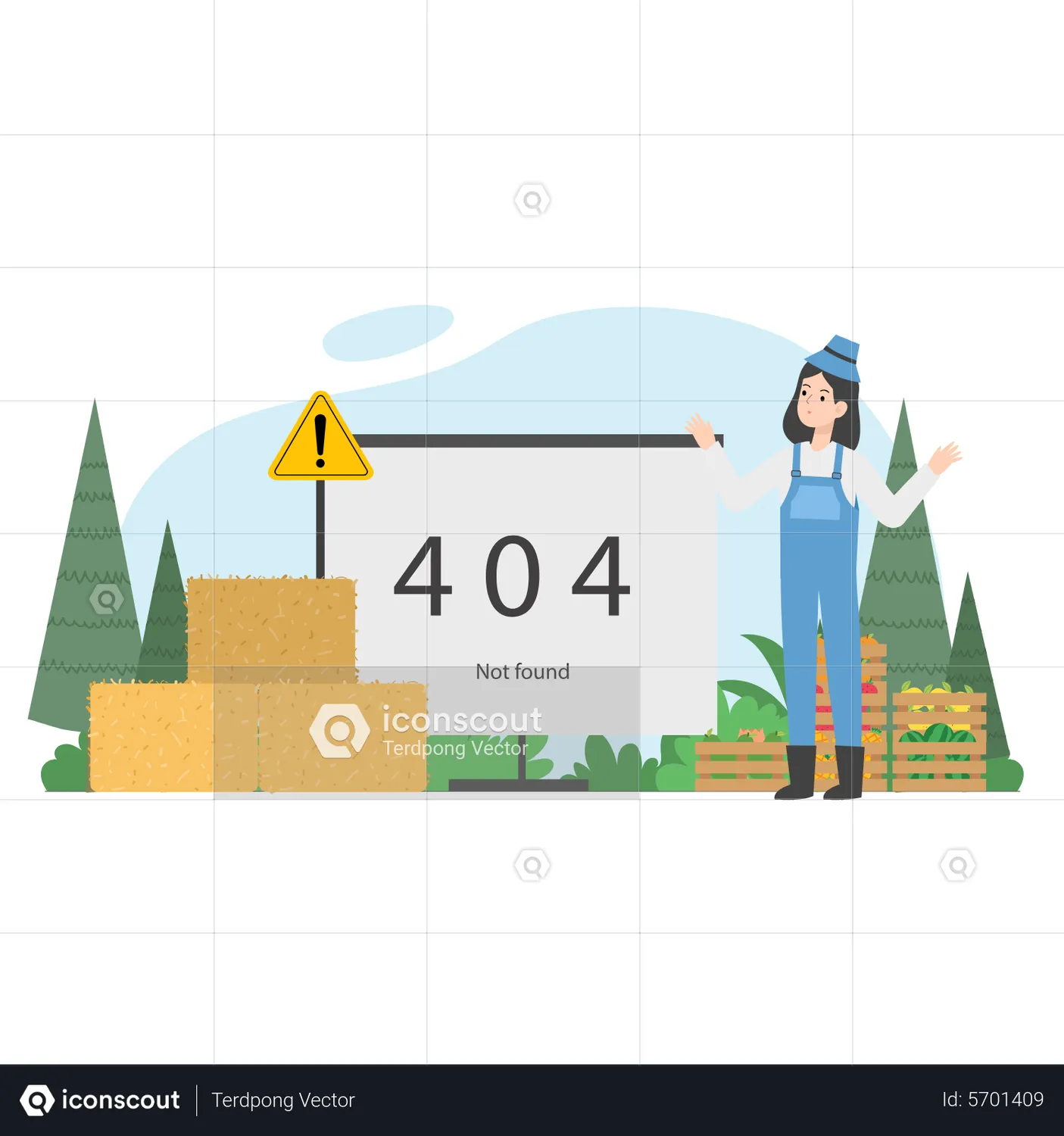 Farmer Meldet, Dass 404 Nicht Gefunden Animation - Gratis Download Landwirtschaft Animations | IconScout