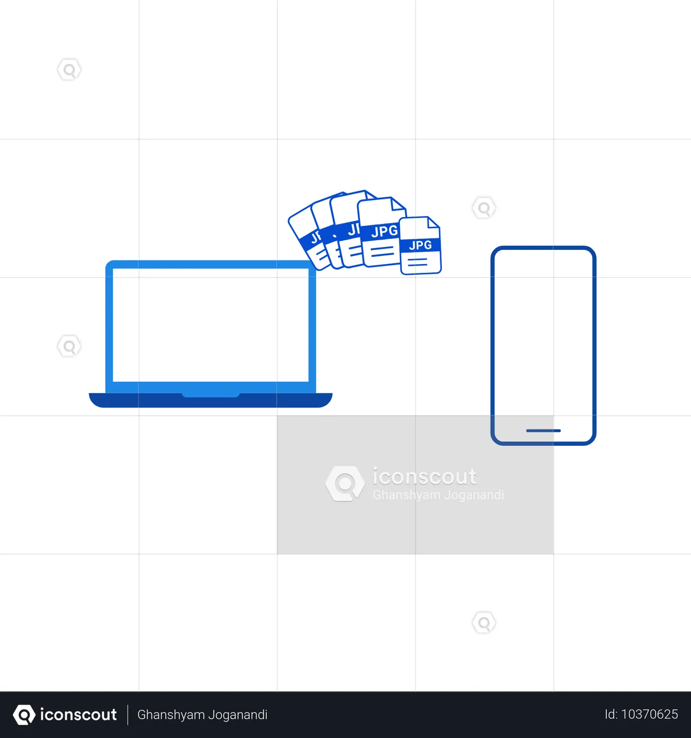 Laptop To Mobile JPG File Transfer Animated Icon - Free Download Files & Folders Animated Icons | IconScout