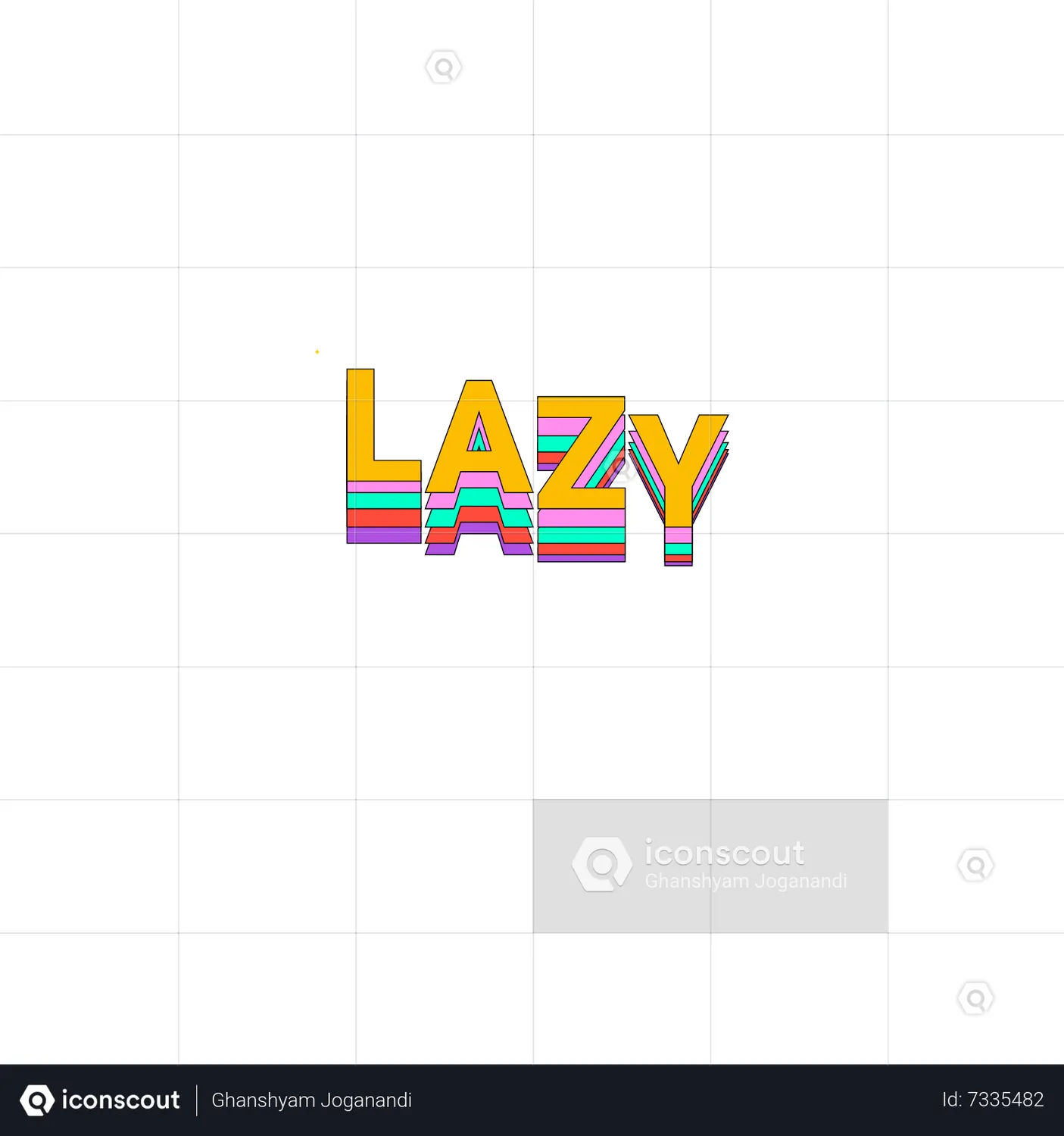 Lazy Animated Icon download in JSON, LOTTIE or MP4 format