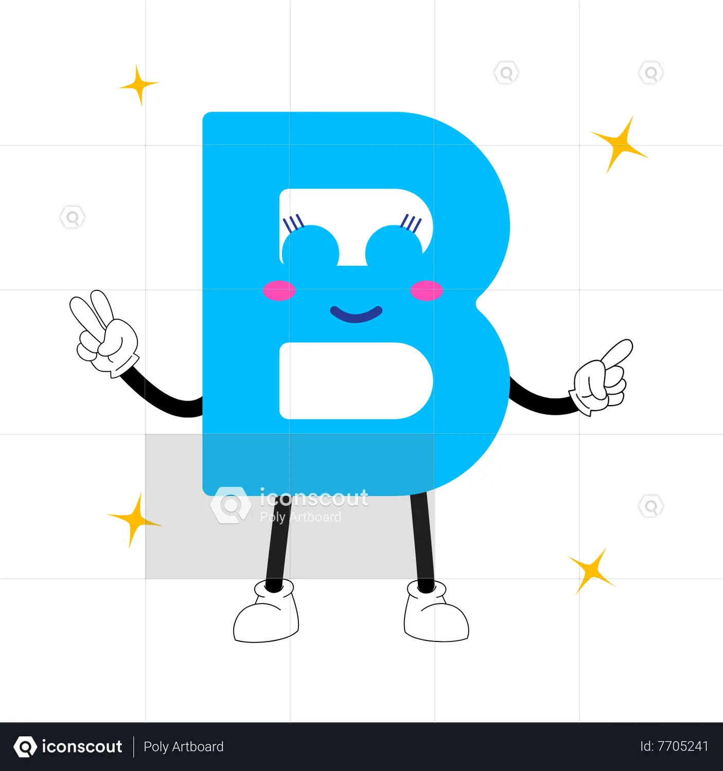 Letter B Character Animated Icon - Free Download Sign & Symbols ...