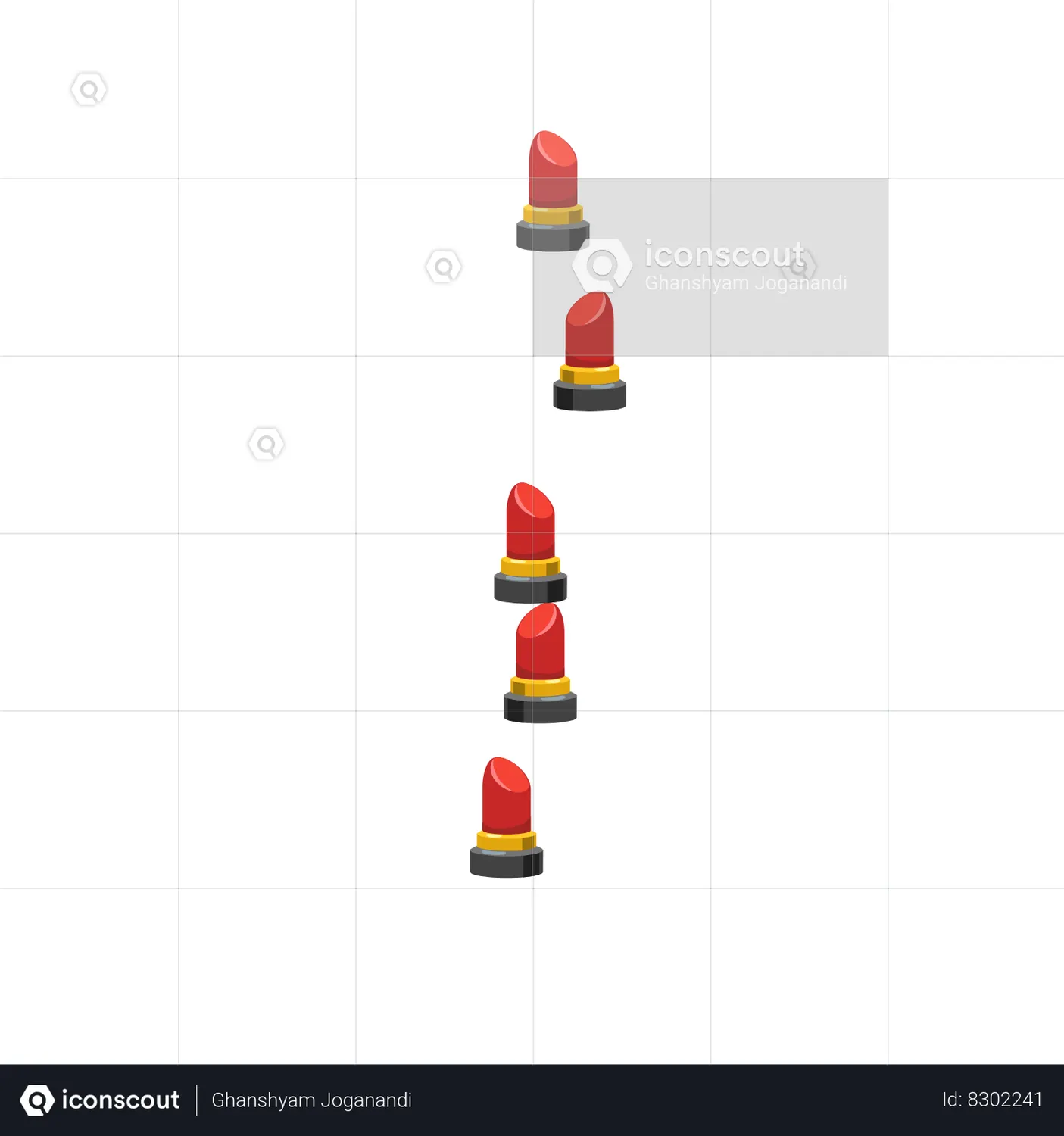 Lipsticks Floating Emoji Emoji Animated Icon download in JSON, LOTTIE