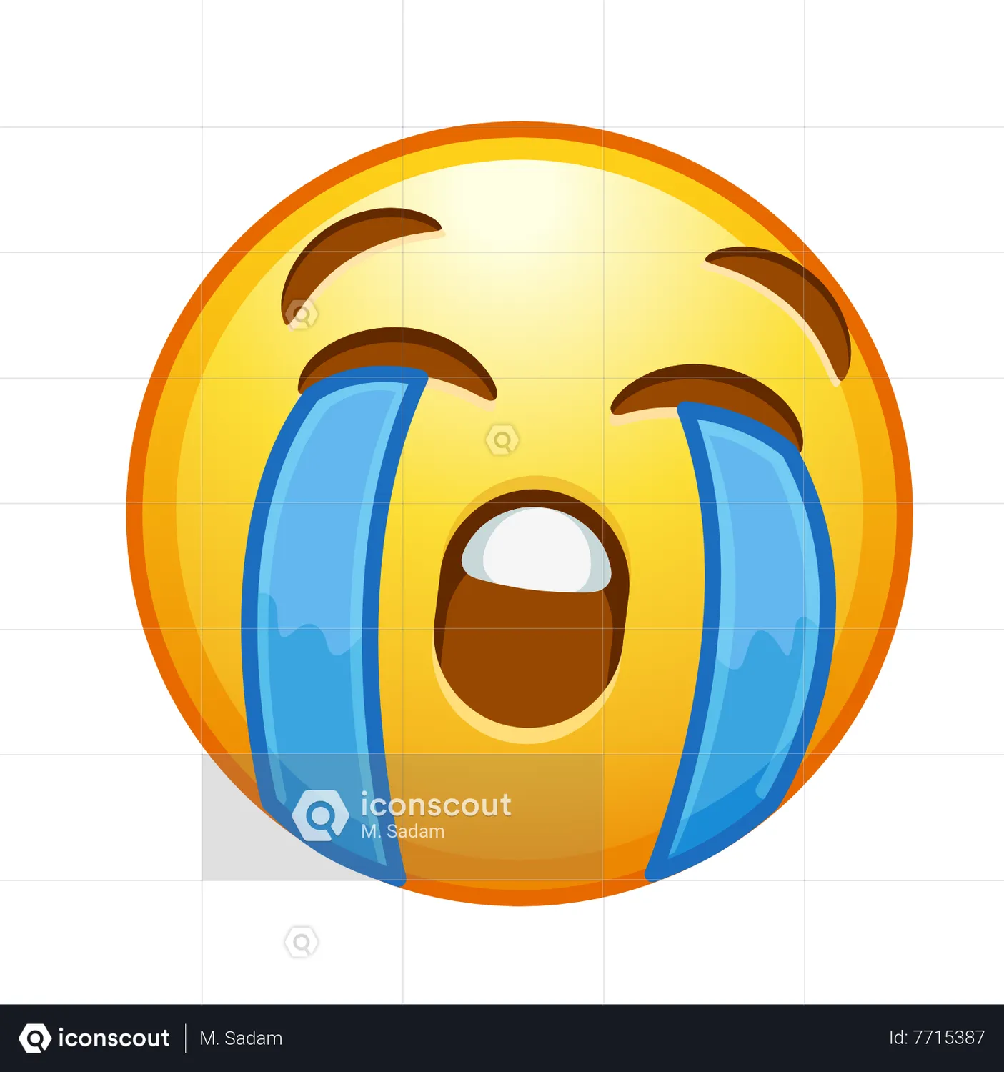 Loudly Crying Face Emoji Emoji Animated Icon download in JSON, LOTTIE ...