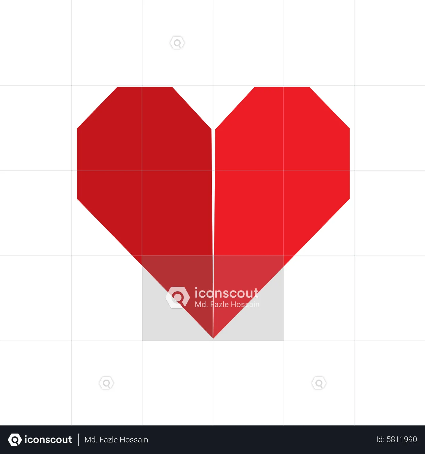 Love Heart Fold In Animated Icon download in JSON, LOTTIE or MP4 format