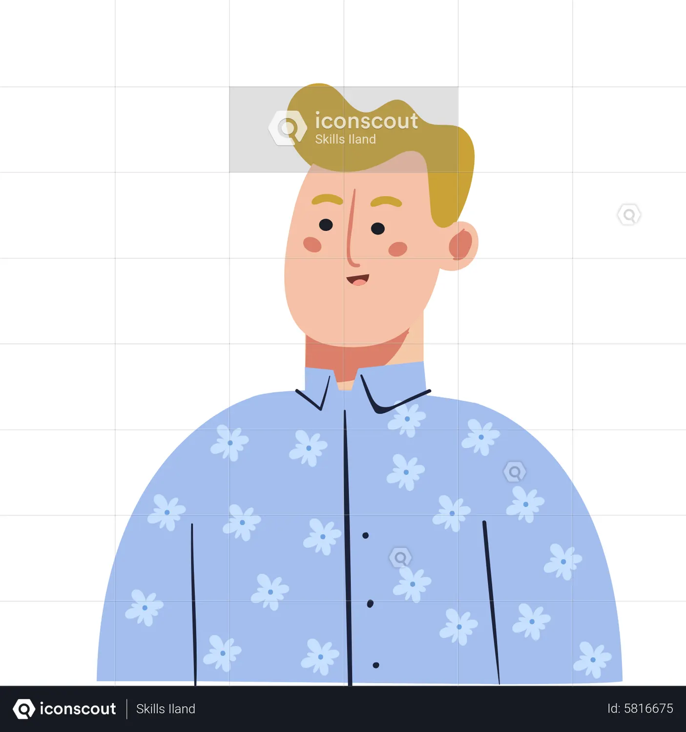 Male avatar Animated Icon download in JSON, LOTTIE or MP4 format