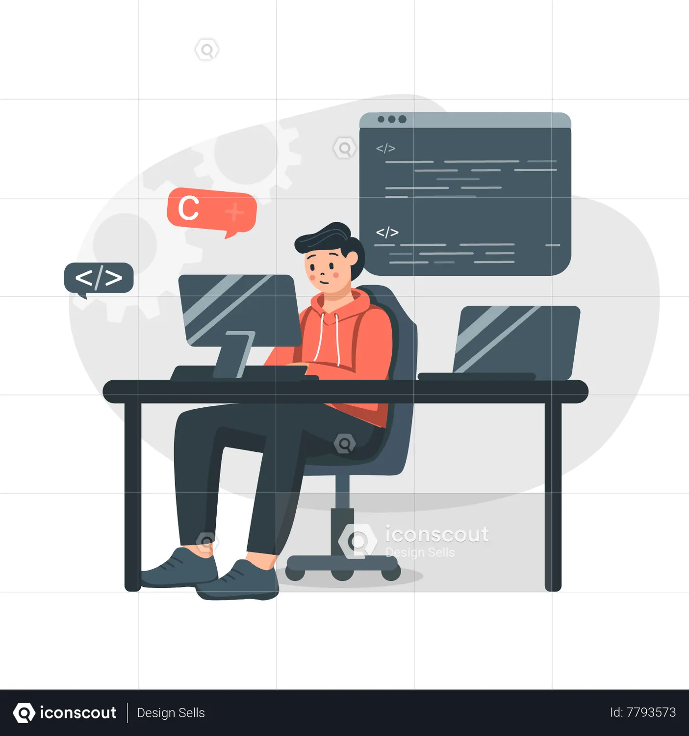Male Programmer Doing Coding Work Animation - Free Download Business ...
