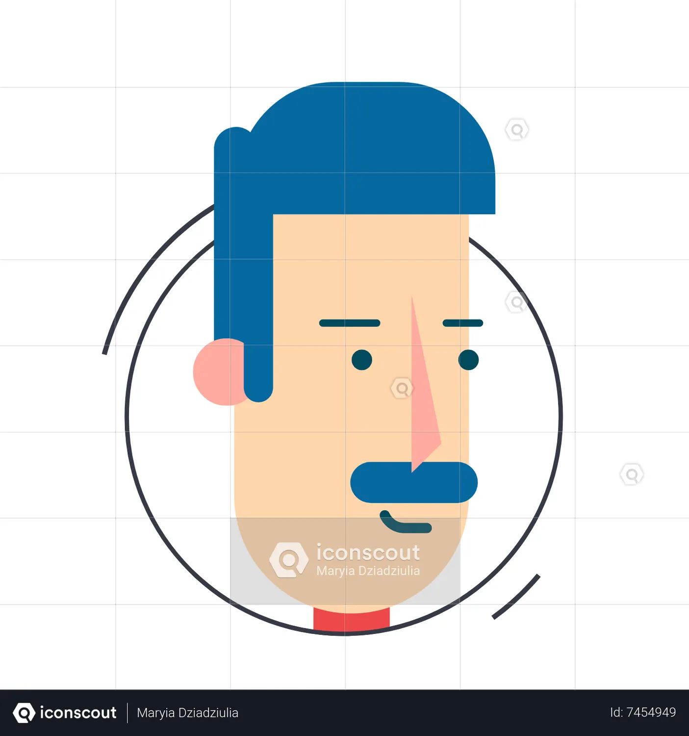 Male avatar Animated Icon download in JSON, LOTTIE or MP4 format