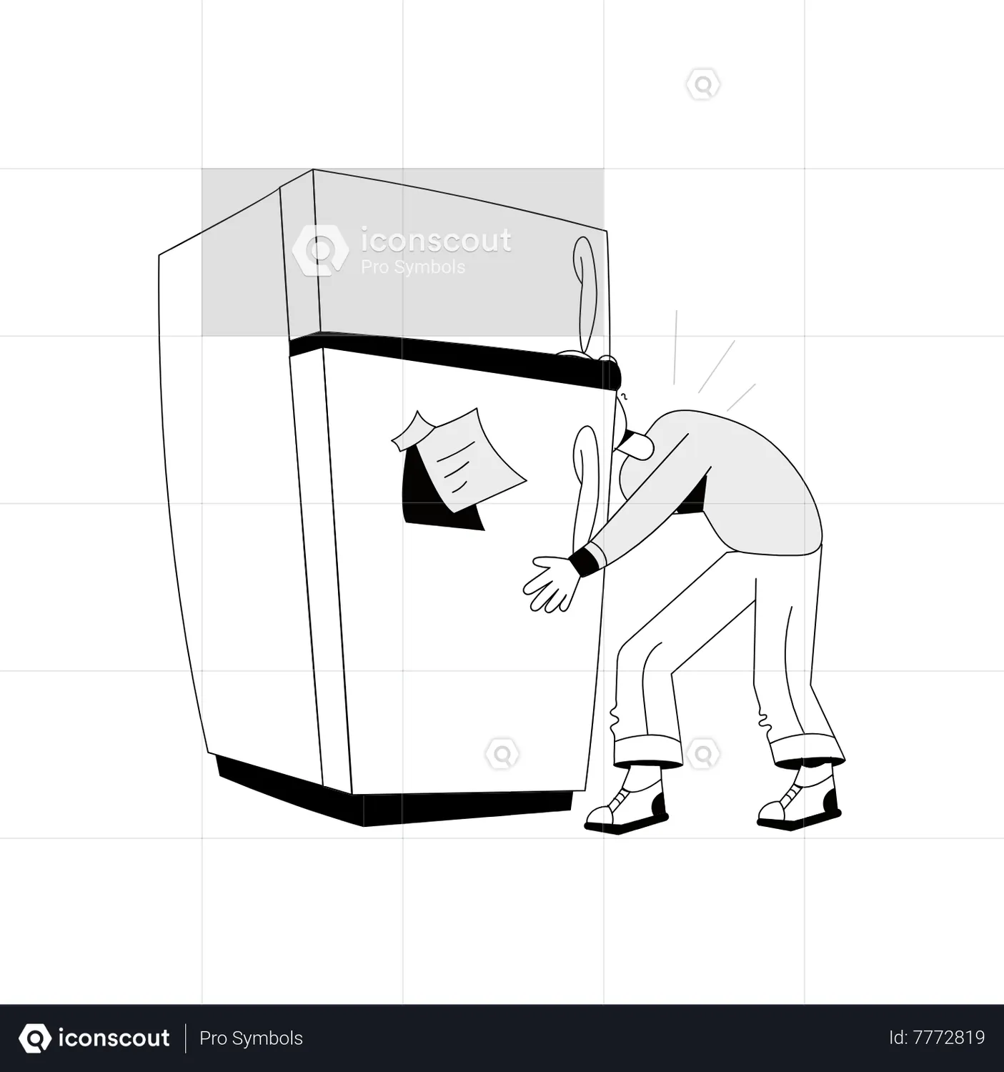 Man Checking Refrigerator Animated Illustration download in JSON ...