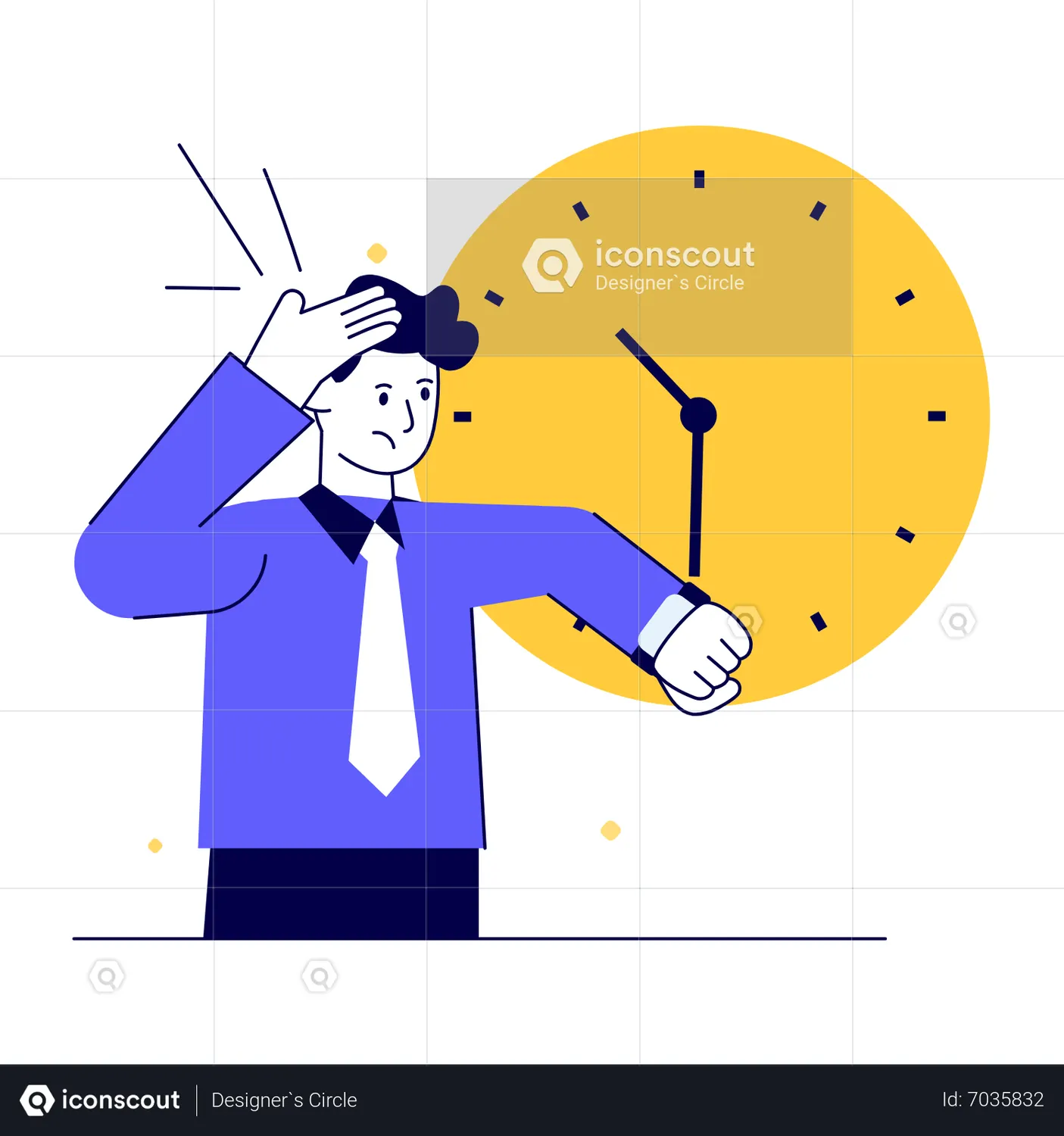 Man checking time Animated Illustration download in JSON, LOTTIE or MP4 ...