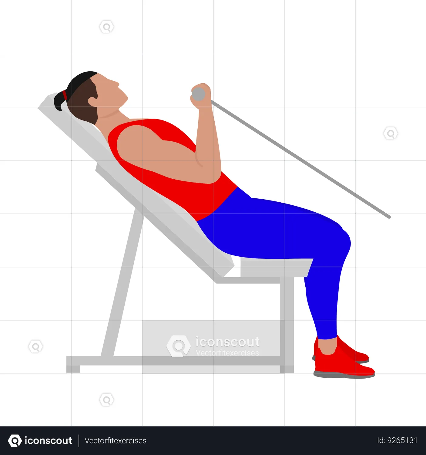 Man Doing Cable Incline Bicep Curl Exercise For Arm Animated ...