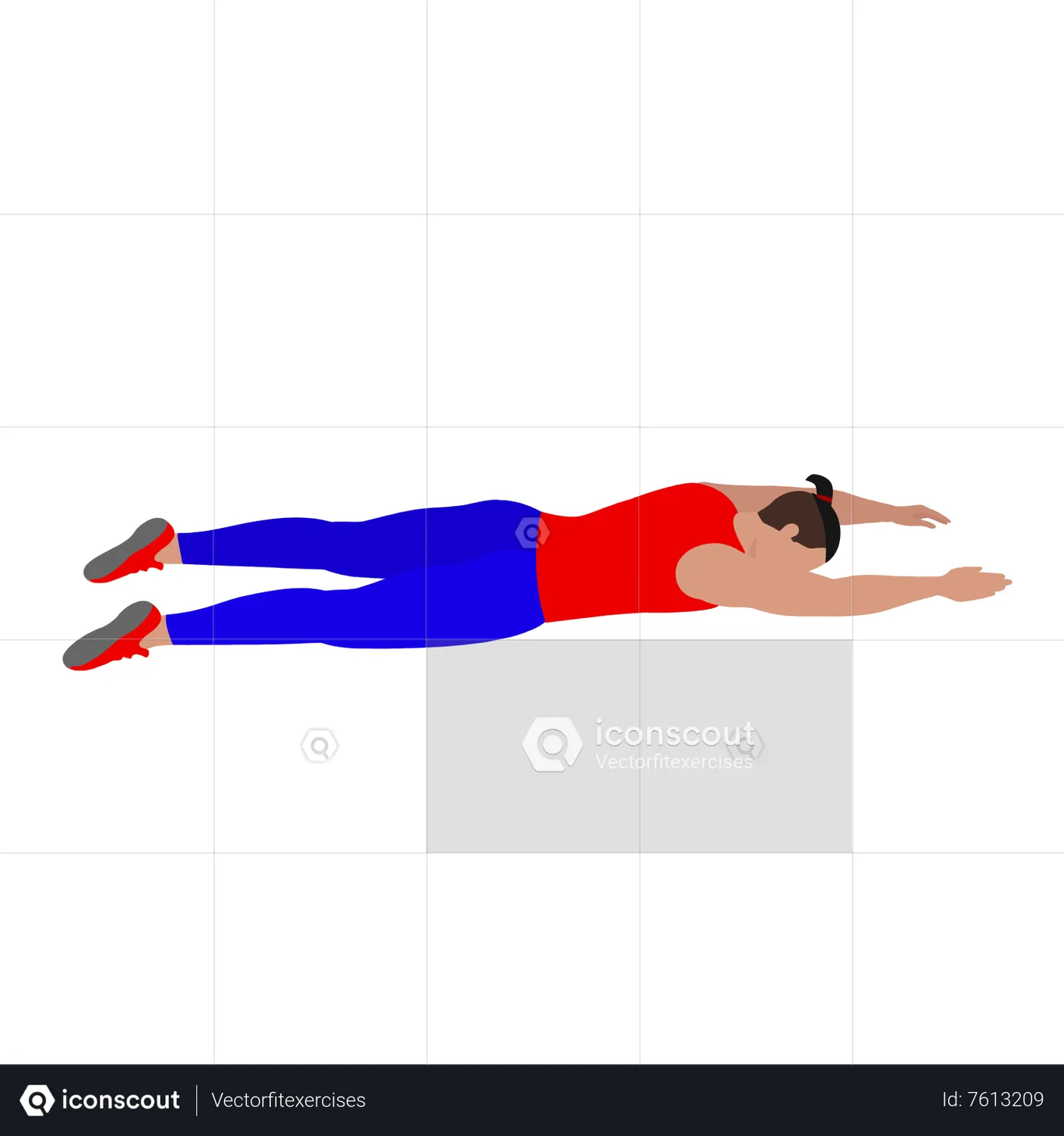 Man Doing Contralateral Limb Raise Exercise Animated Illustration Download In Json Lottie Or 7969