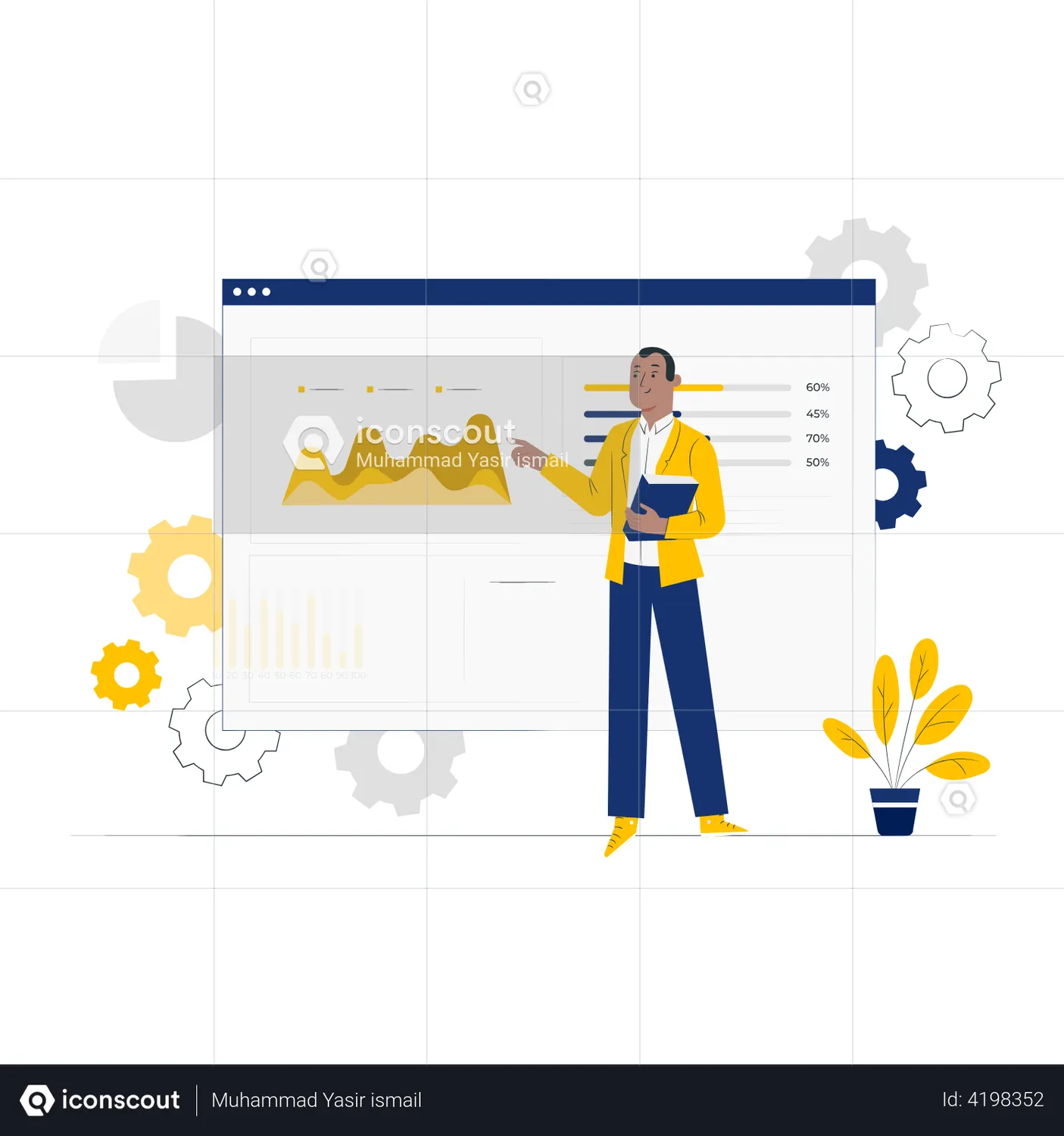 Man Doing Data Analysis Animation - Free Download Business Animations ...