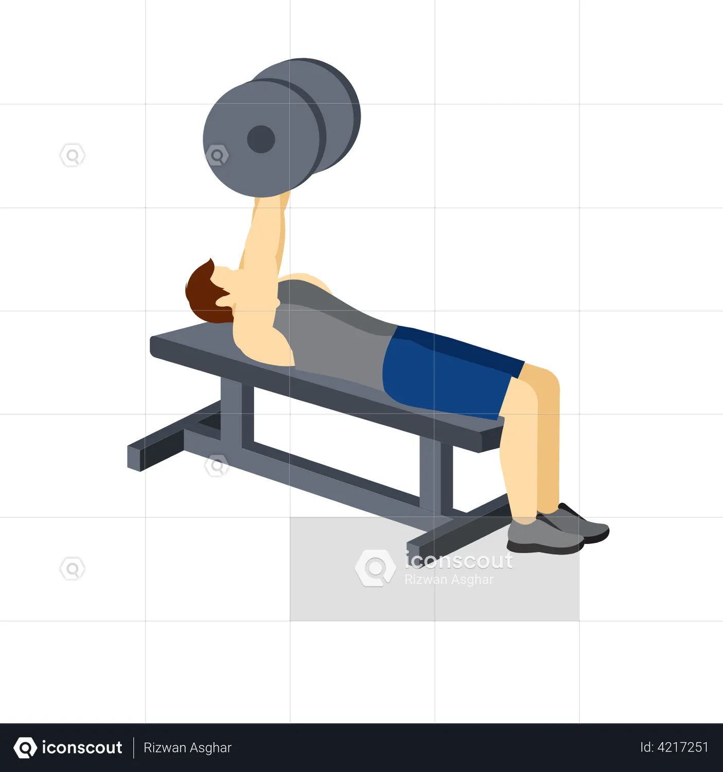 Man Doing Dumbbell Chest Press Animation - Free Download People ...