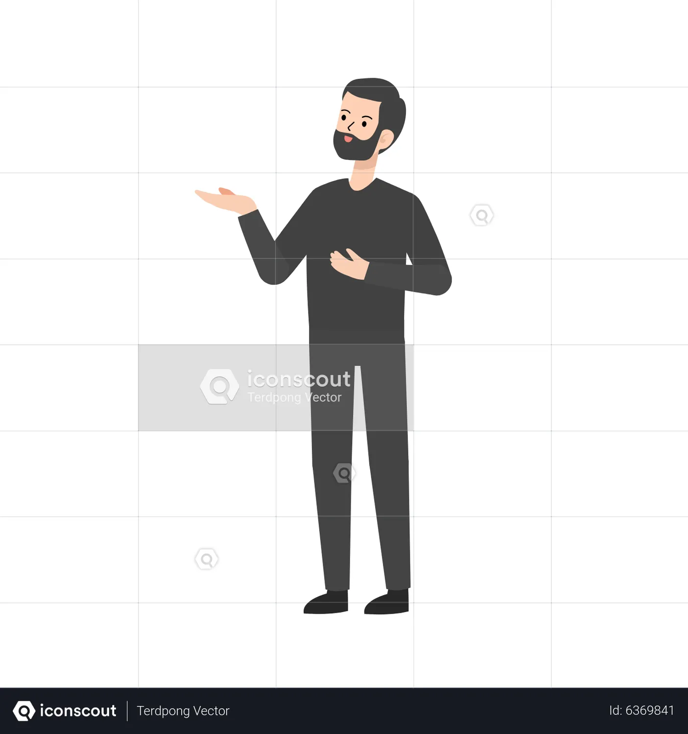 Man doing gestures explaining Animated Illustration download in JSON ...