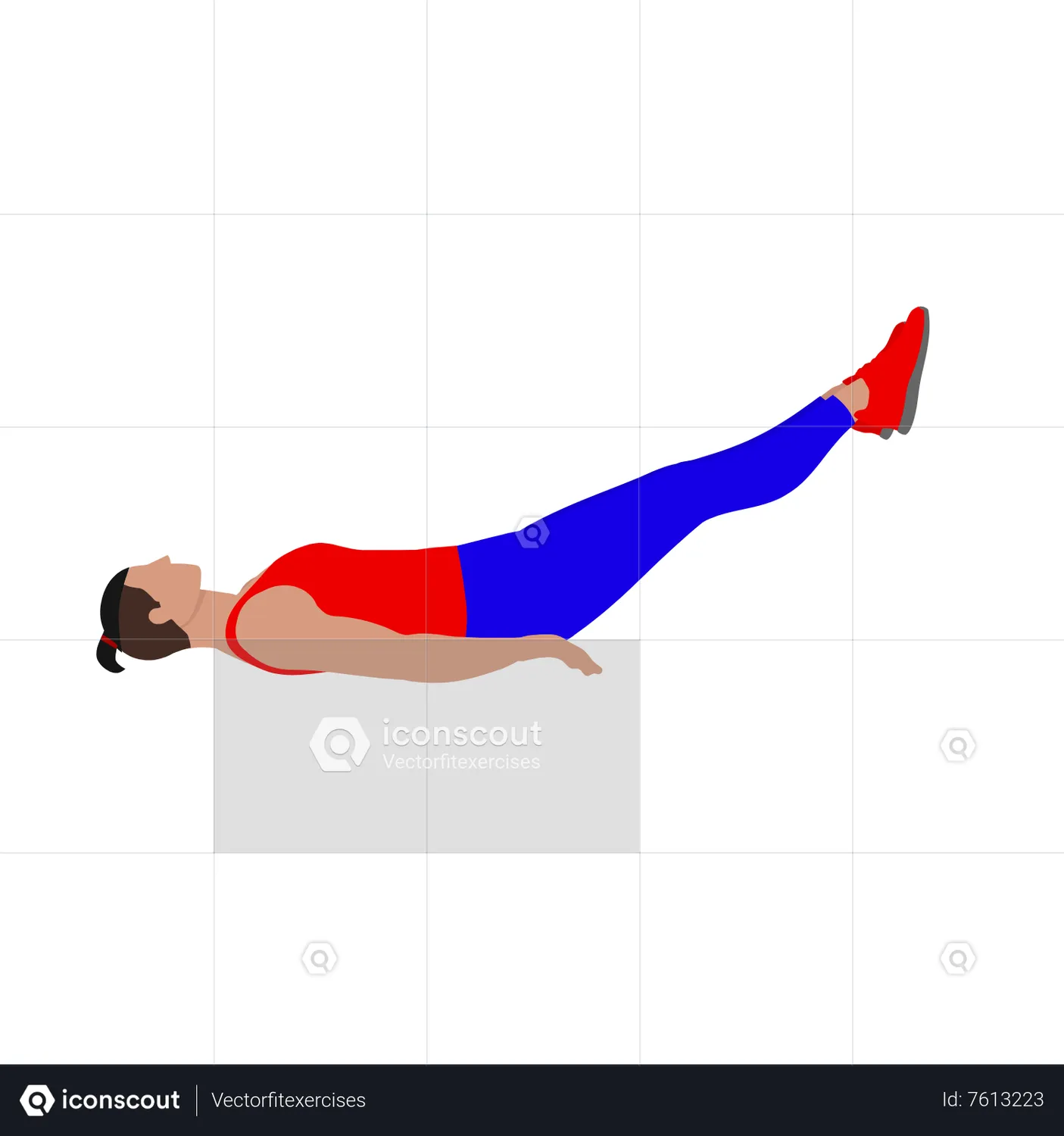 Man Doing Lying Leg Raise And Hold Exercise Animated Illustration Download In Json Lottie Or 9772