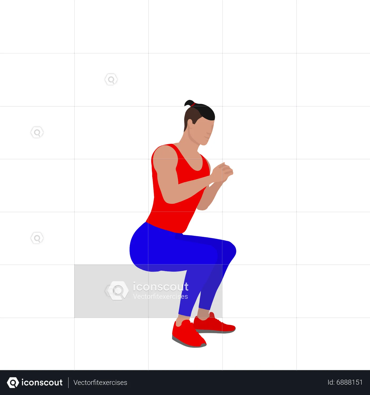 Man Doing Narrow Squat Exercise Animated Illustration Download In Json Lottie Or Mp4 Format 4413