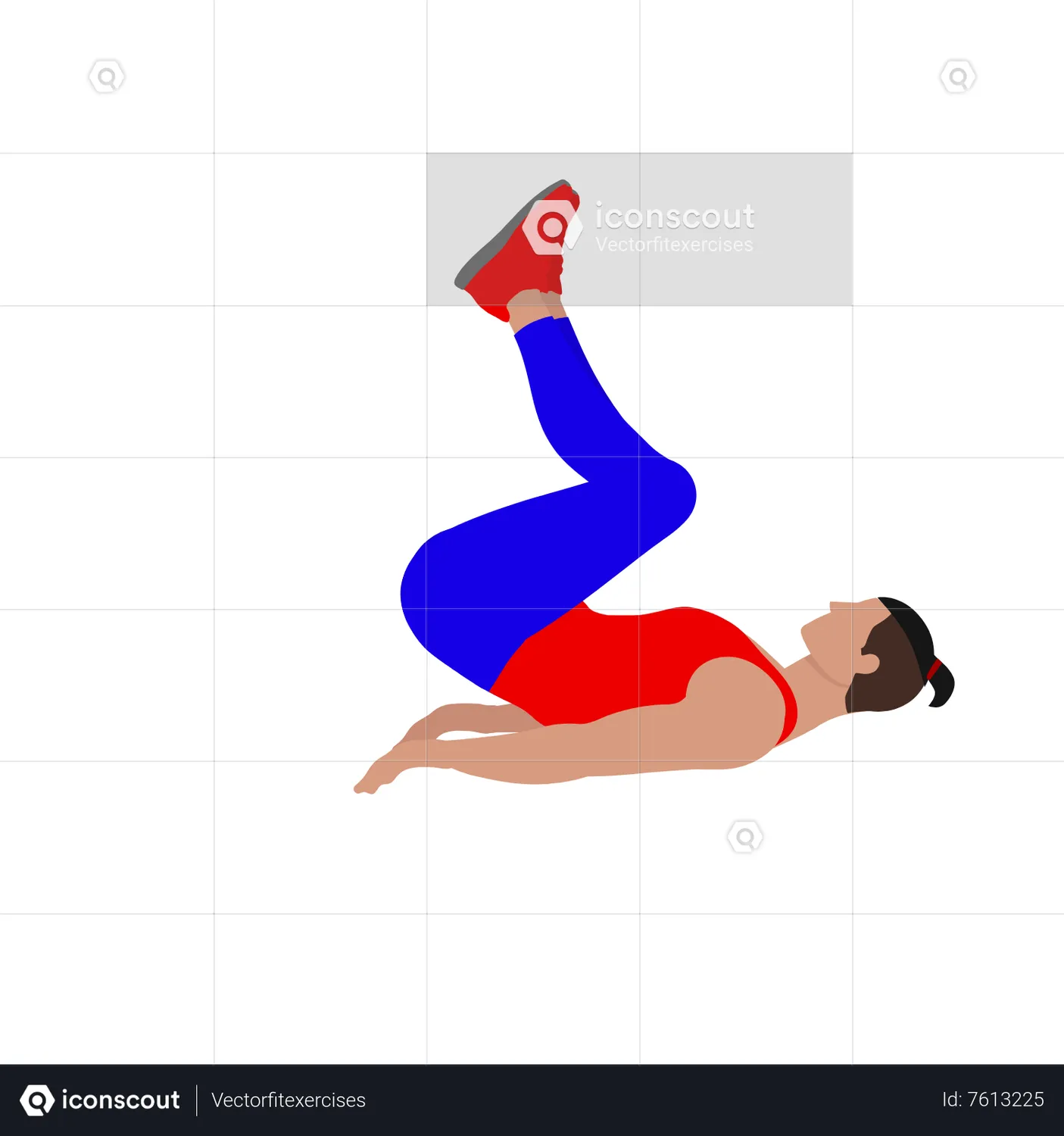 Man Doing Reverse Crunch Exercise Animated Illustration Download In Json Lottie Or Mp4 Format 2575