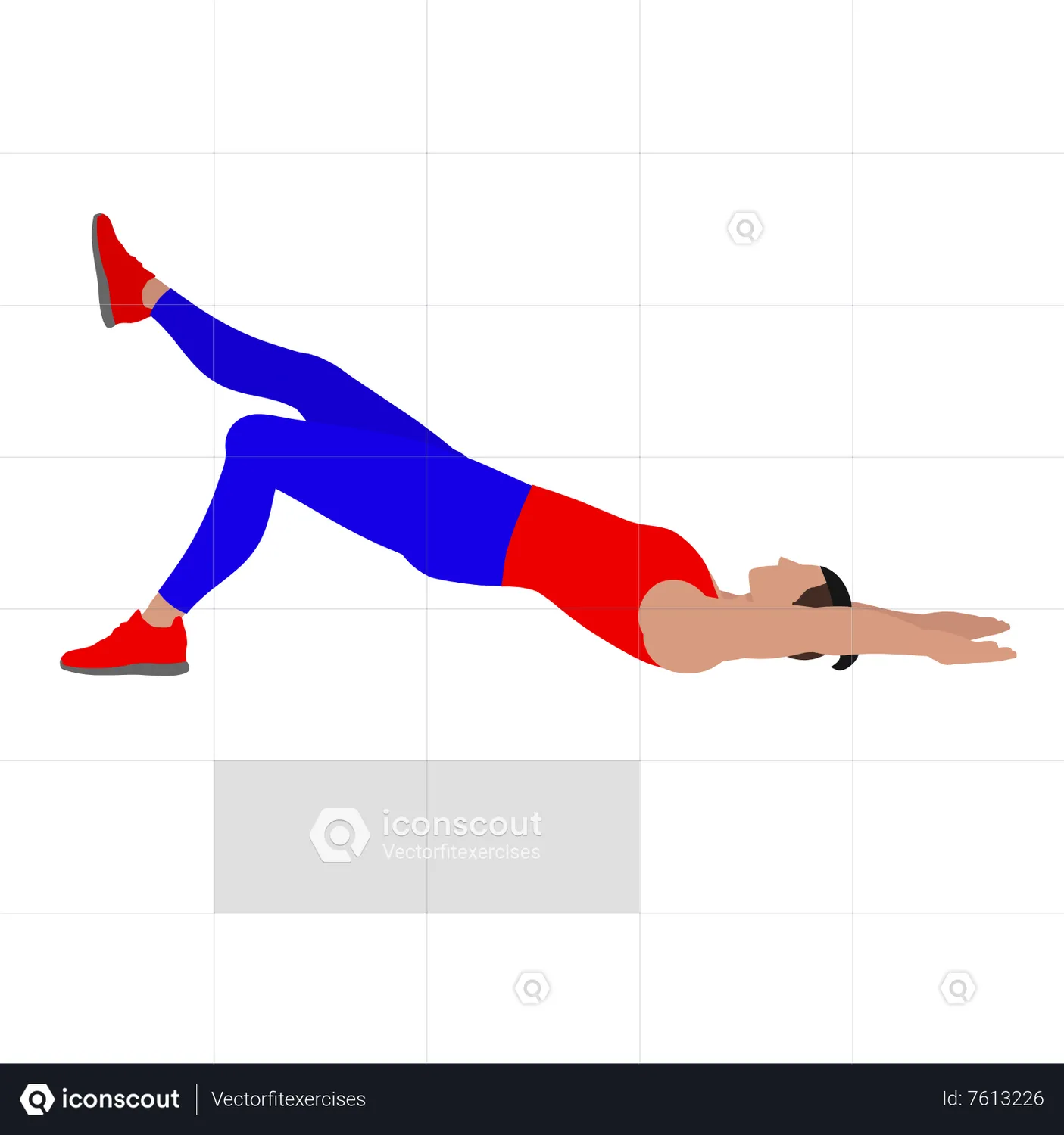 Man Doing Single Leg Glute Bridge Exercise Animated Illustration Download In Json Lottie Or Mp4 3798