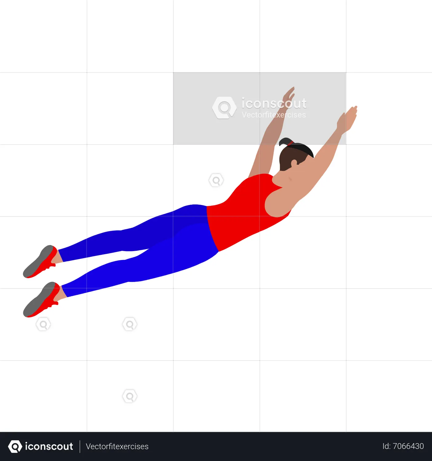 Man Doing YBack Extension Exercise Animated Illustration download in JSON, LOTTIE or MP4 format