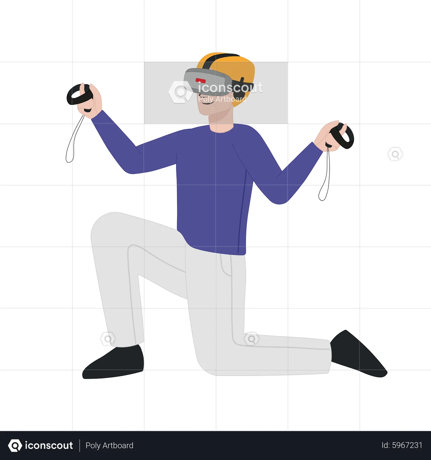 Man Enjoy Virtual Reality Animation - Free Download People Animations | IconScout