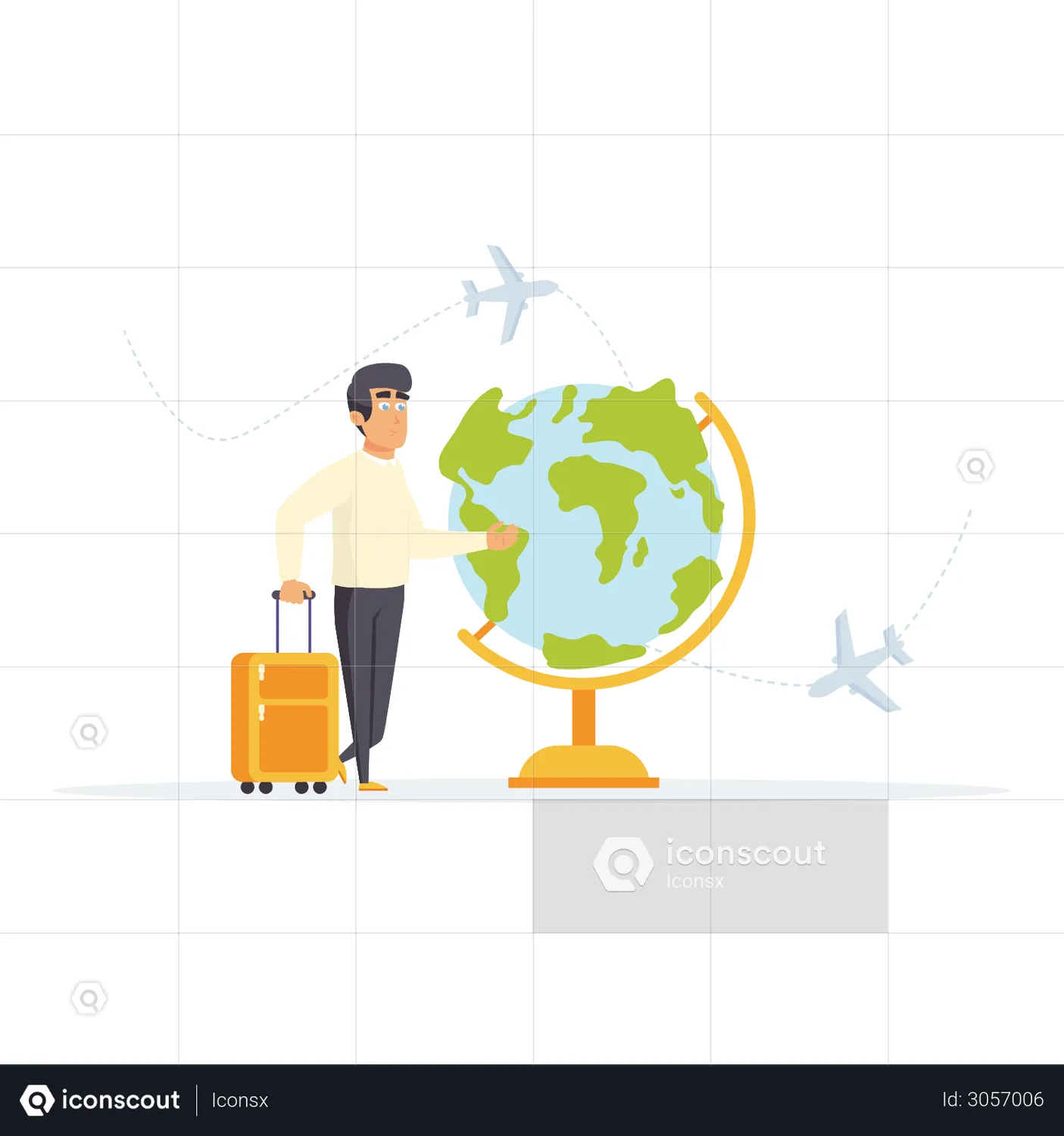 Man Going On Tour Animation - Free Download Holidays Animations | IconScout