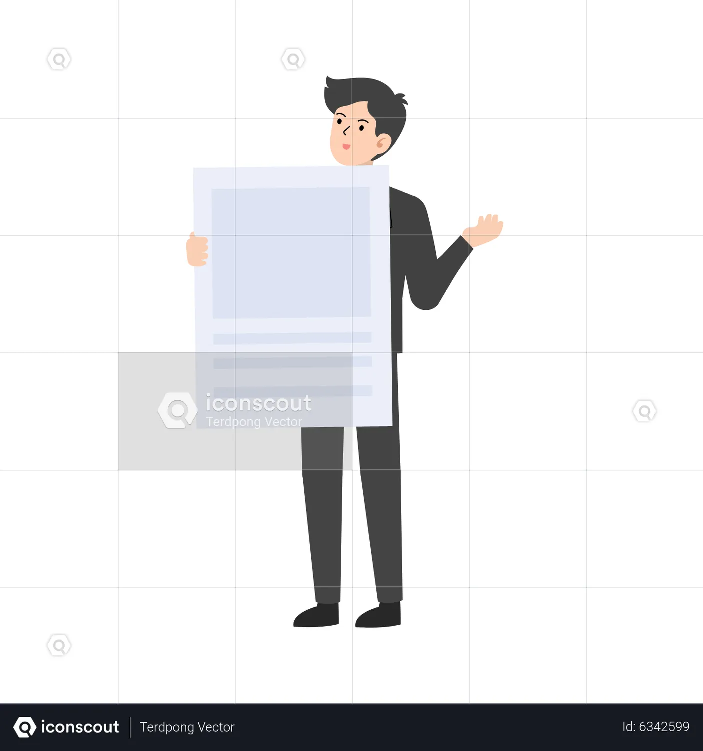 Man Holding Documents Animated Illustration download in JSON, LOTTIE or ...