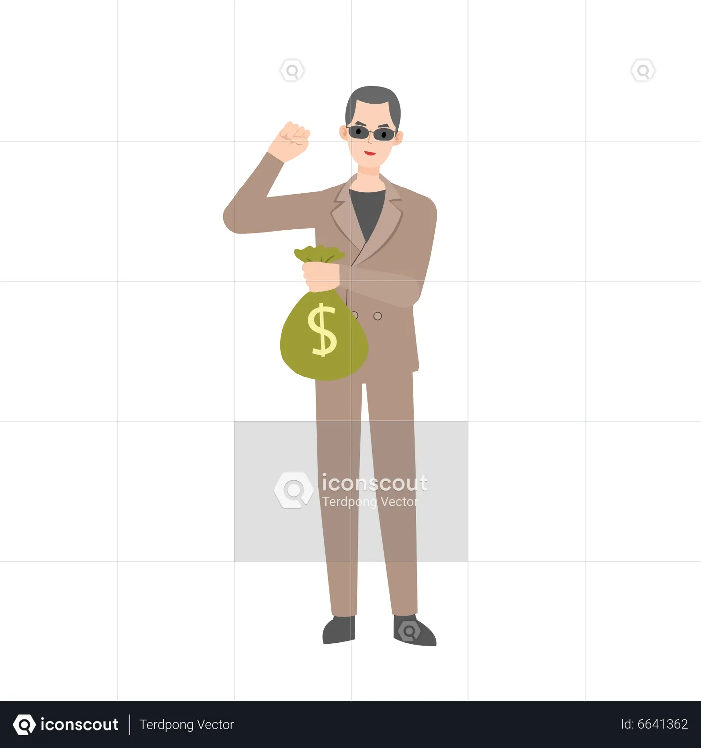 Man holding money bag Animated Illustration download in JSON, LOTTIE or ...