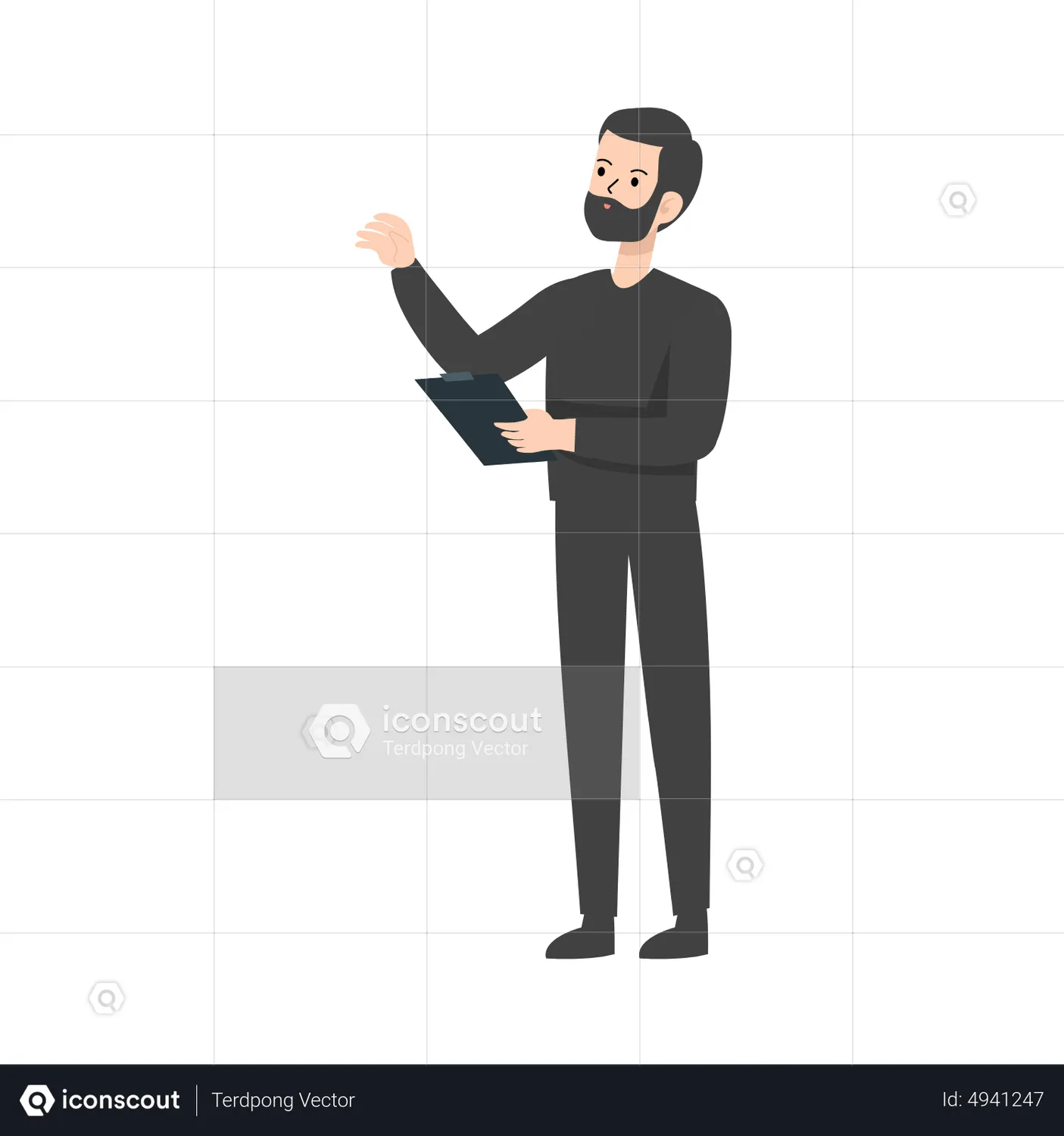 Man Holding Note Animated Illustration Download In Json, Lottie Or Mp4 