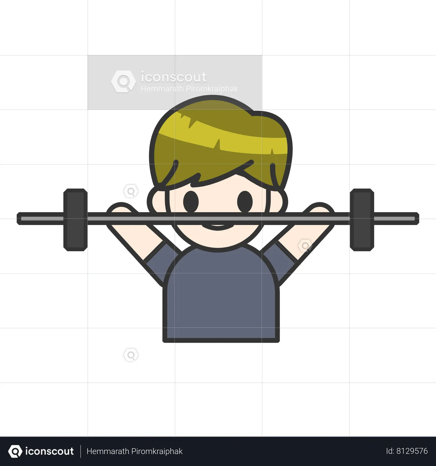 Man Lifting Weights Animated Icon - Free Download Gym & Fitness 