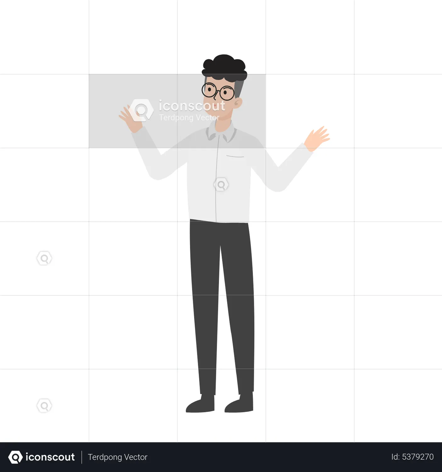 Man raising both hand Animated Illustration download in JSON, LOTTIE or ...