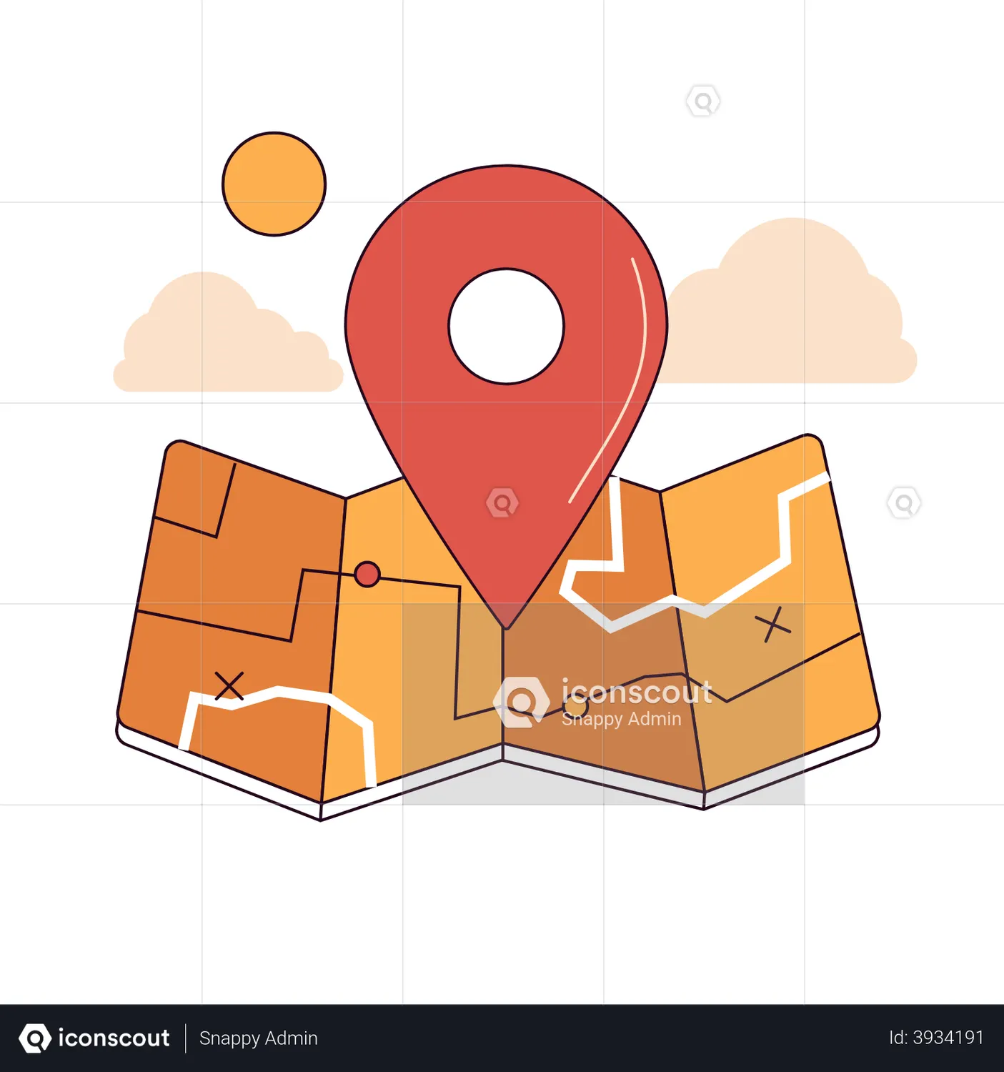 Map Animated Icon download in JSON, LOTTIE or MP4 format