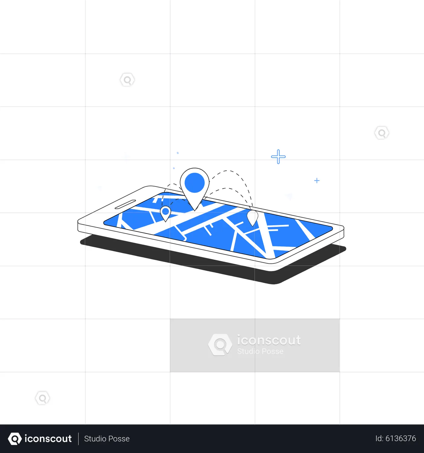 Map Animated Illustration download in JSON, LOTTIE or MP4 format