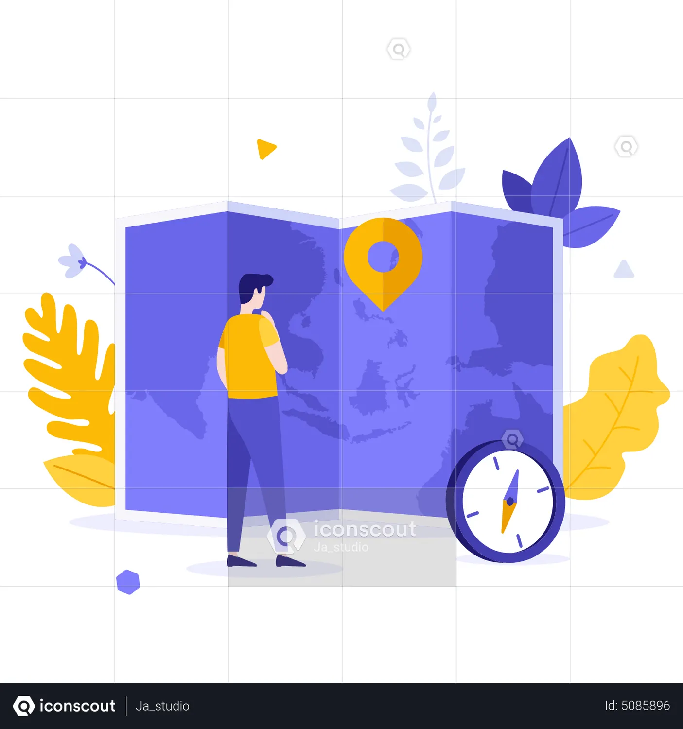 Map Location Animated Illustration download in JSON, LOTTIE or MP4 format