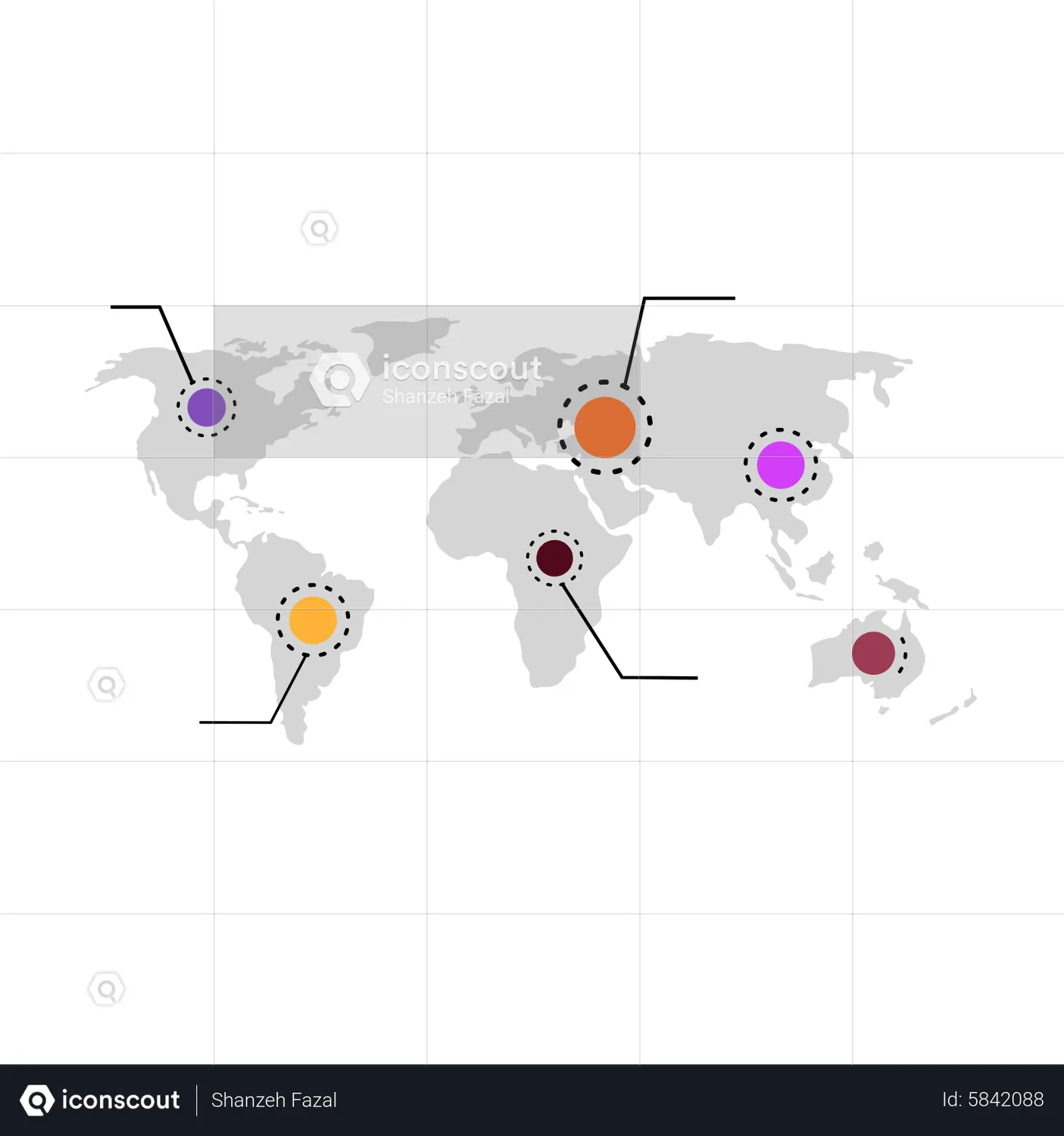 Map with Infographics Animated Illustration download in JSON, LOTTIE or ...
