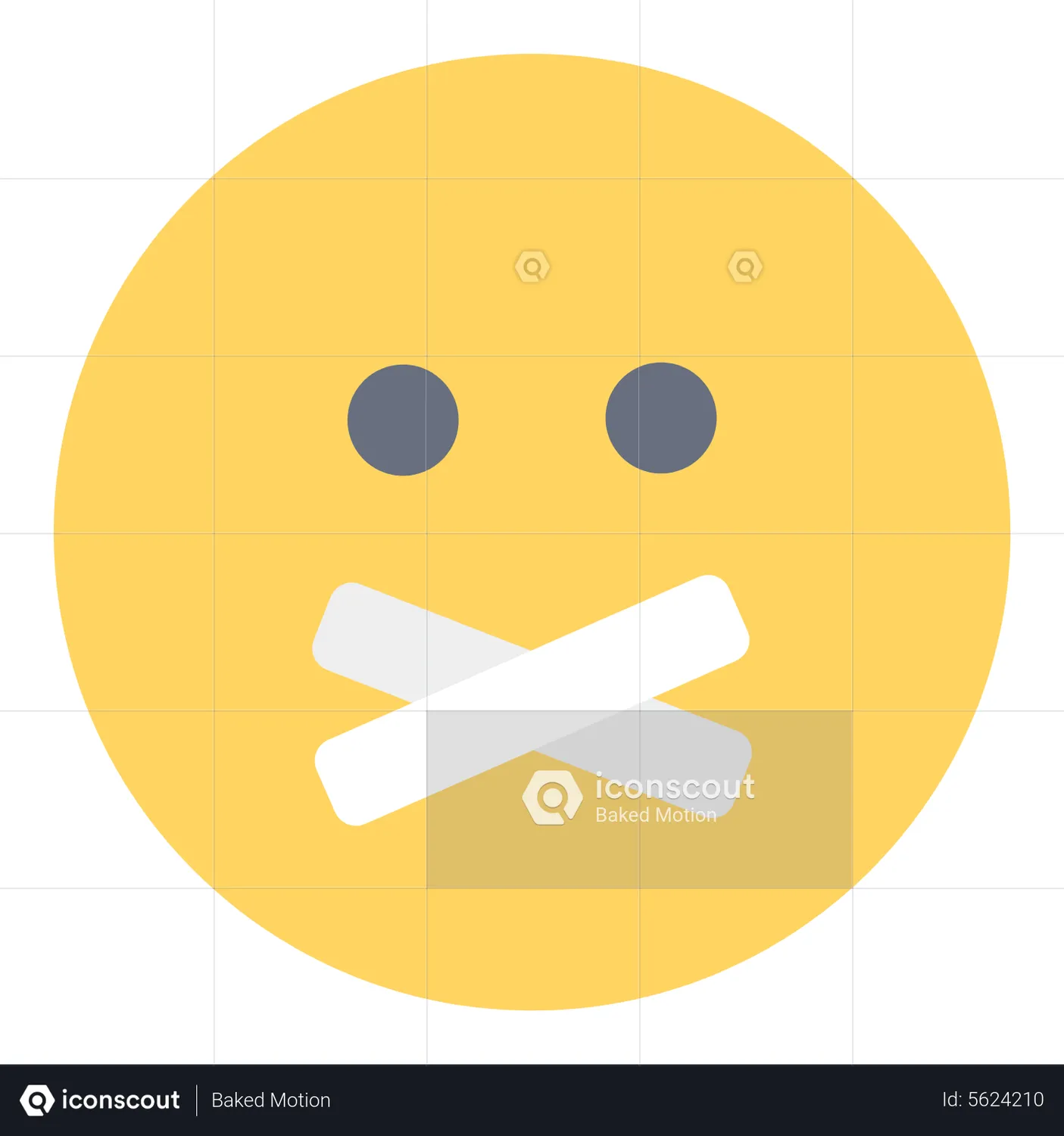 Mute Emoji Emoji Animated Icon download in JSON, LOTTIE or MP4 format